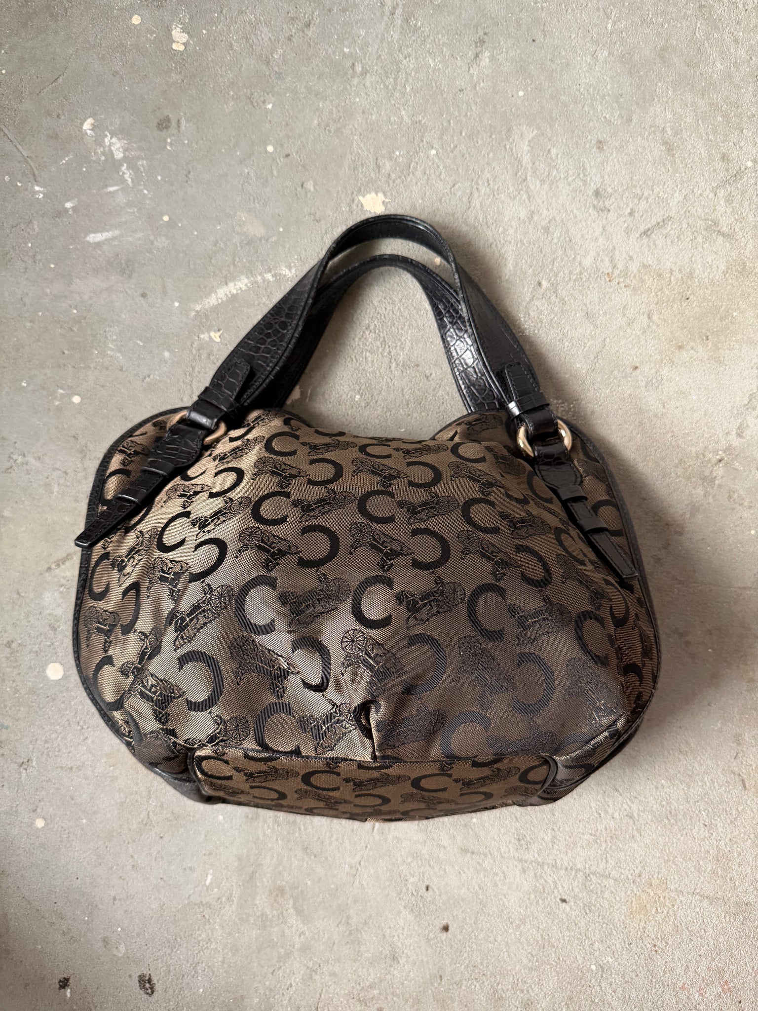 Celine Horse Carriage Bittersweet Shoulder Bag Black/Grey