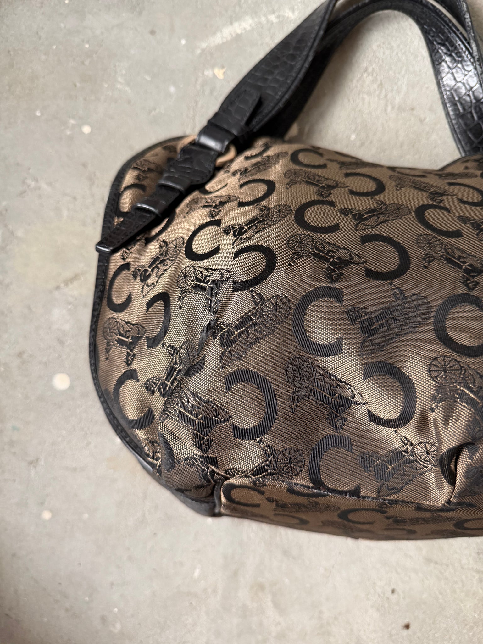 Celine Horse Carriage Bittersweet Shoulder Bag Black/Grey