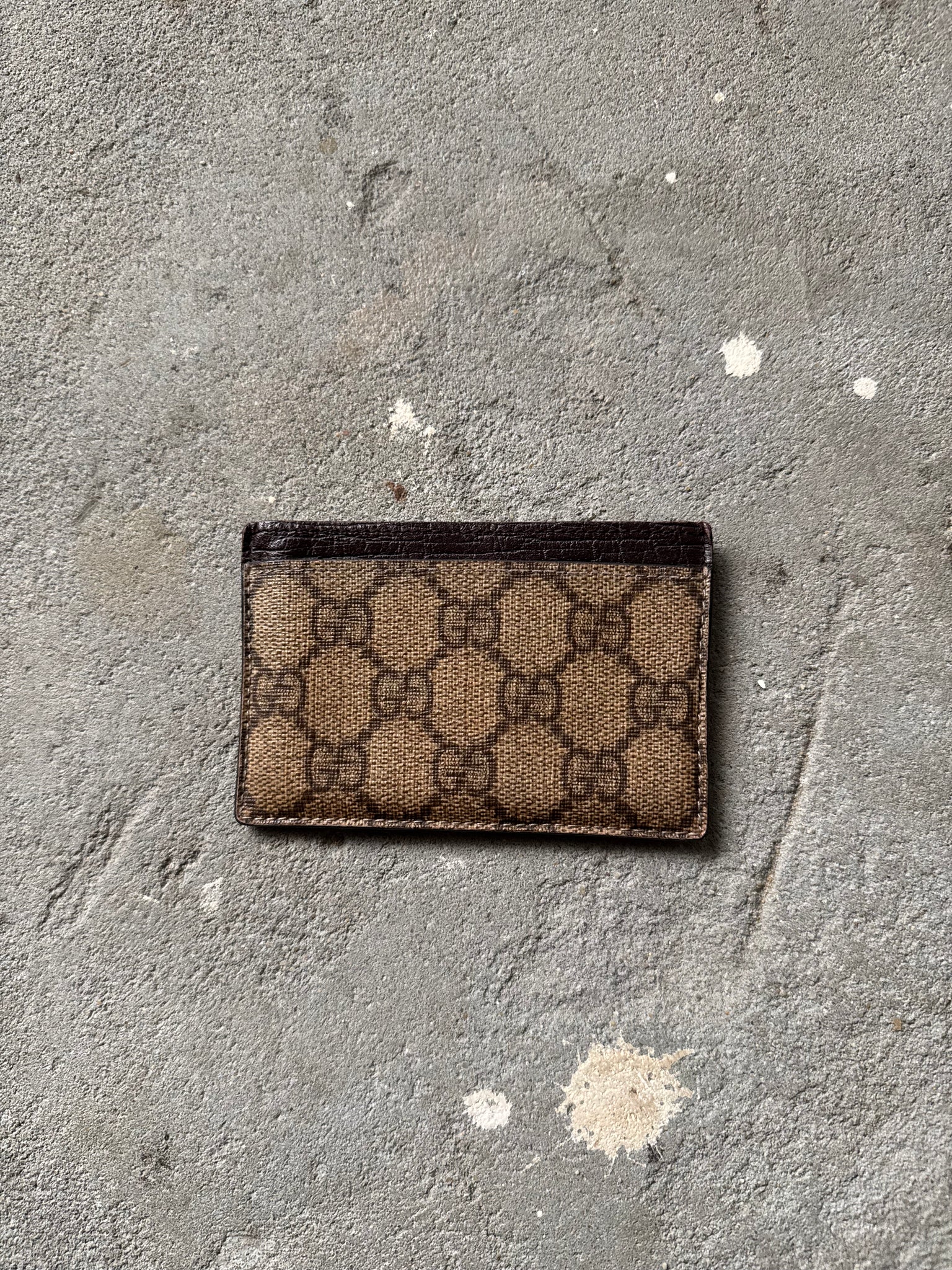Gucci GG Monogram Card Holder Beige/Black