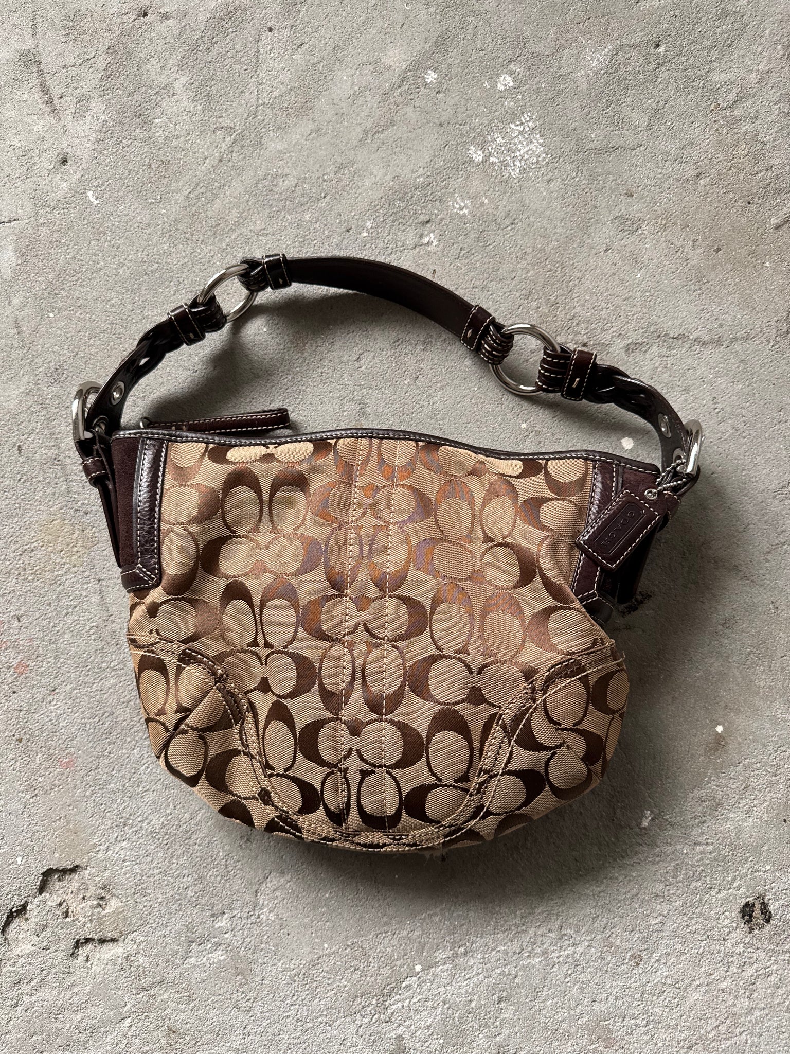 Coach Signature Hampton Shoulder Bag Beige/Brown