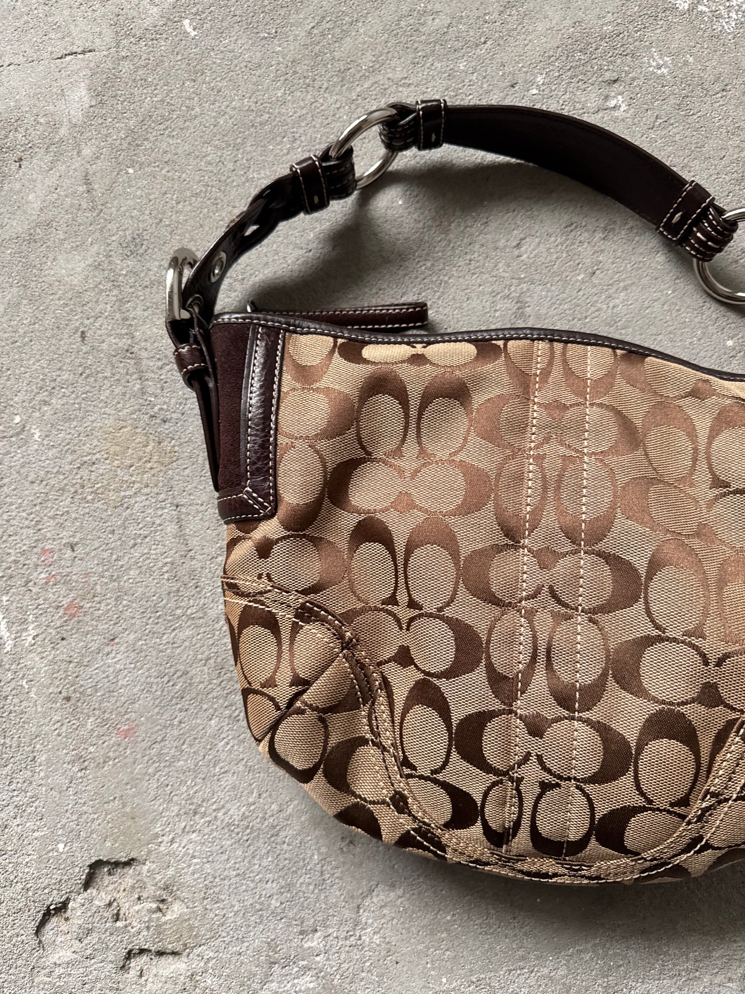 Coach Signature Hampton Shoulder Bag Beige/Brown