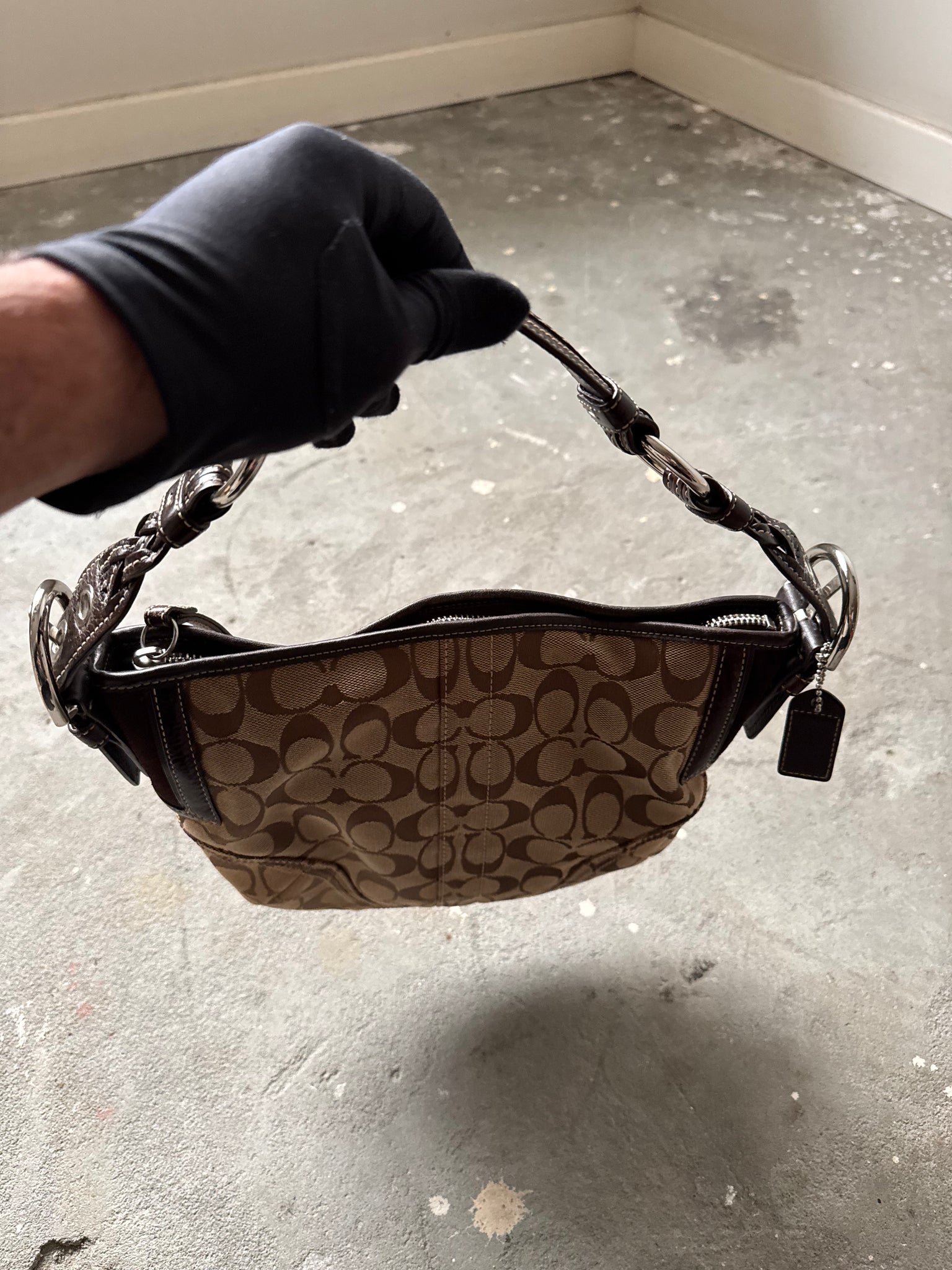 Coach Signature Hampton Shoulder Bag Beige/Brown