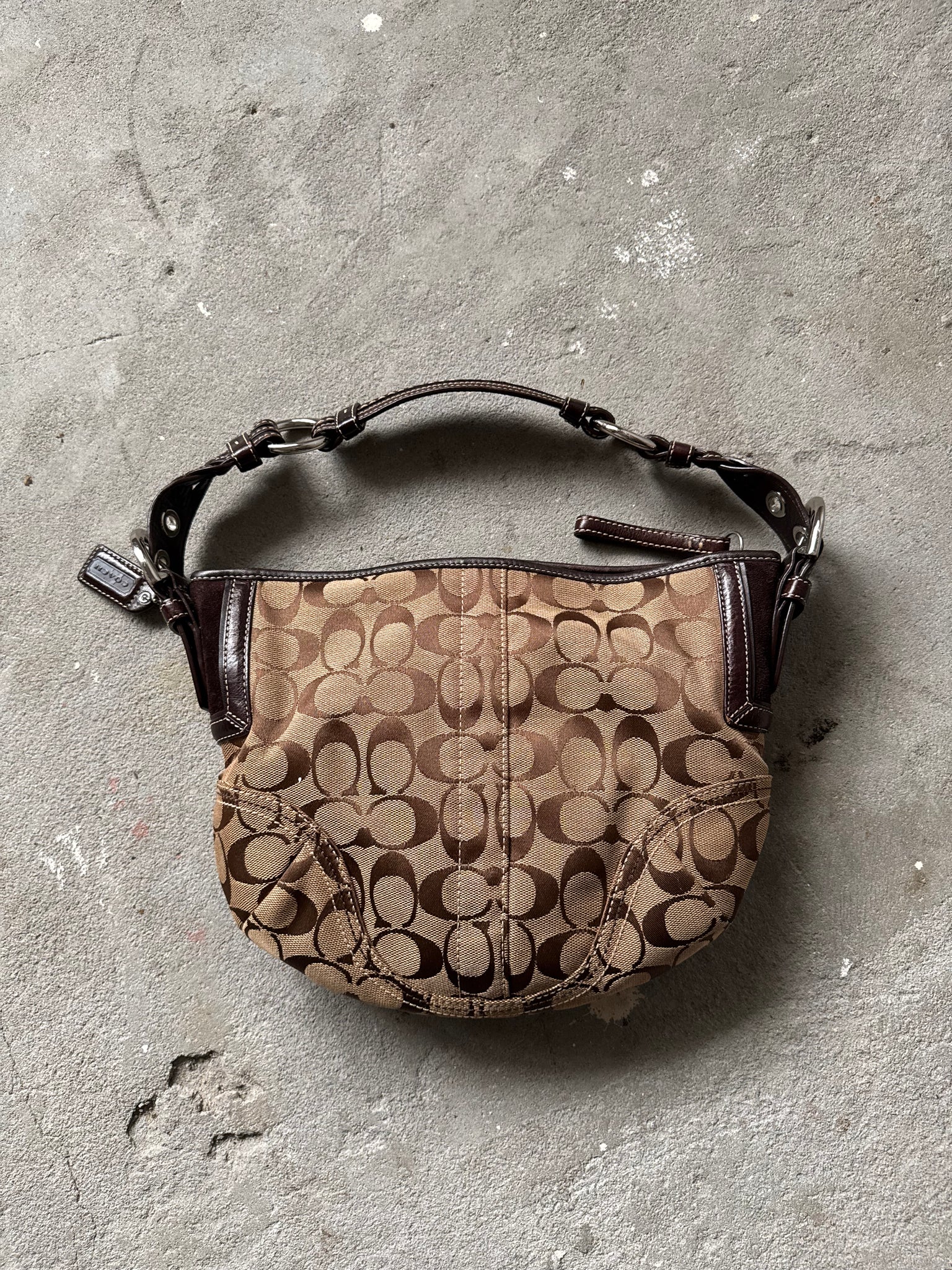 Coach Signature Hampton Shoulder Bag Beige/Brown