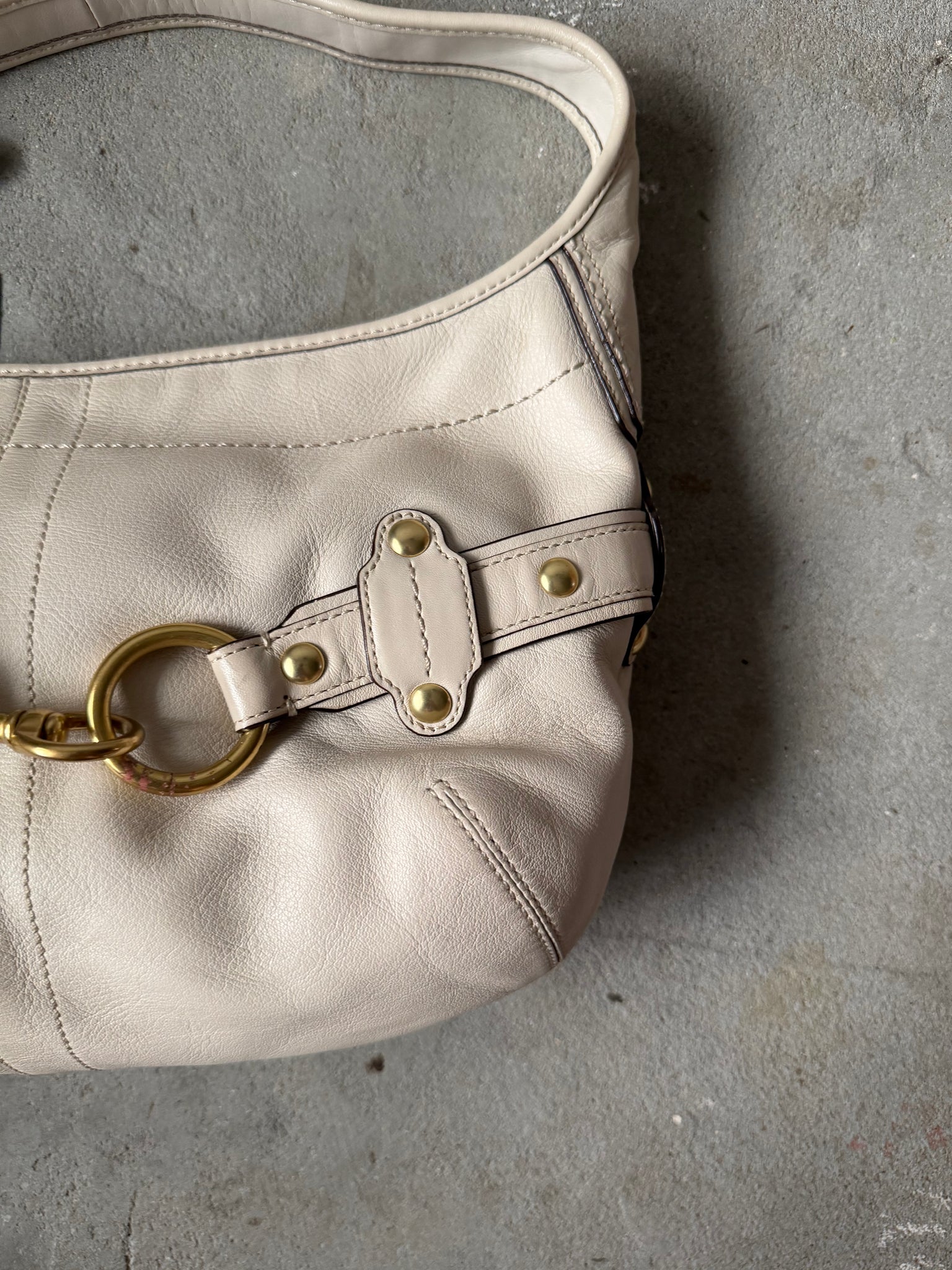 Coach HorseBit Ergo Leather Shoulder Bag White