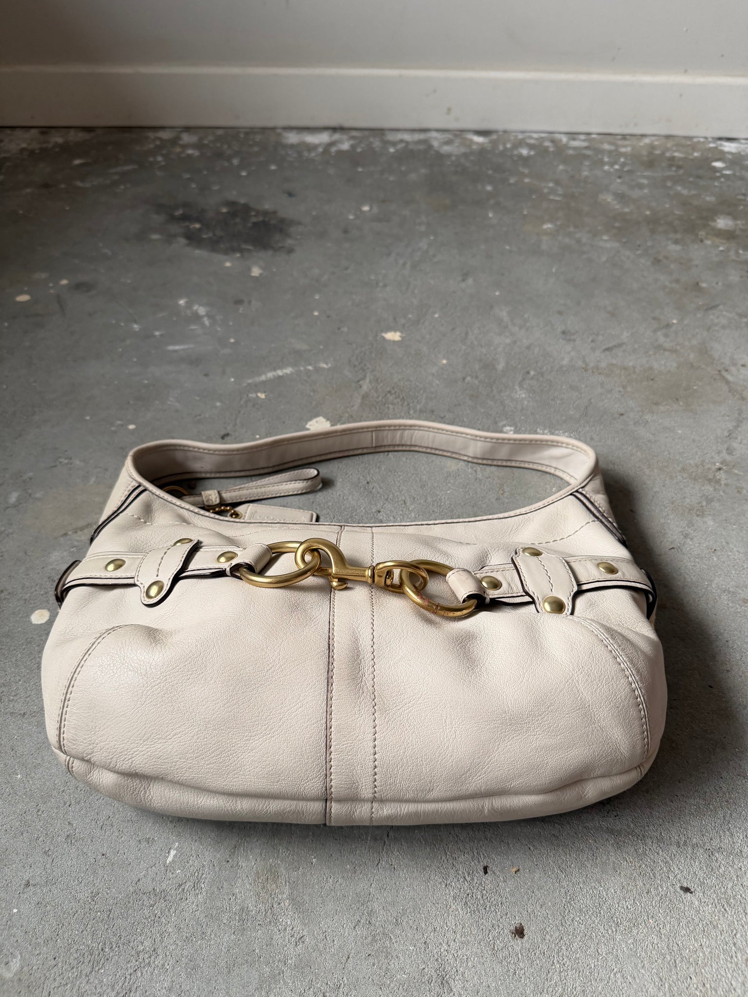 Coach HorseBit Ergo Leather Shoulder Bag White