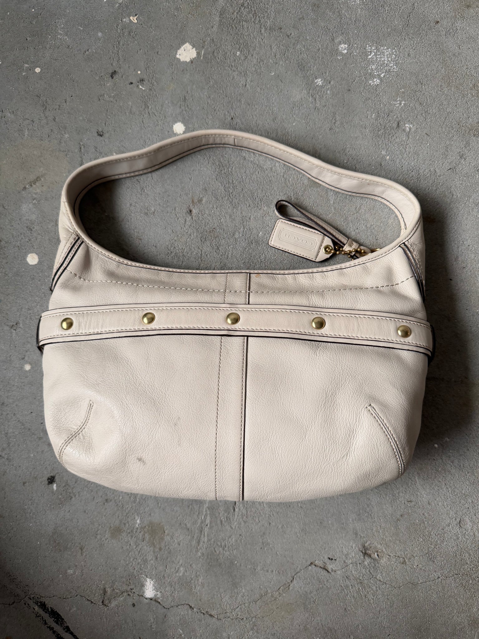 Coach HorseBit Ergo Leather Shoulder Bag White