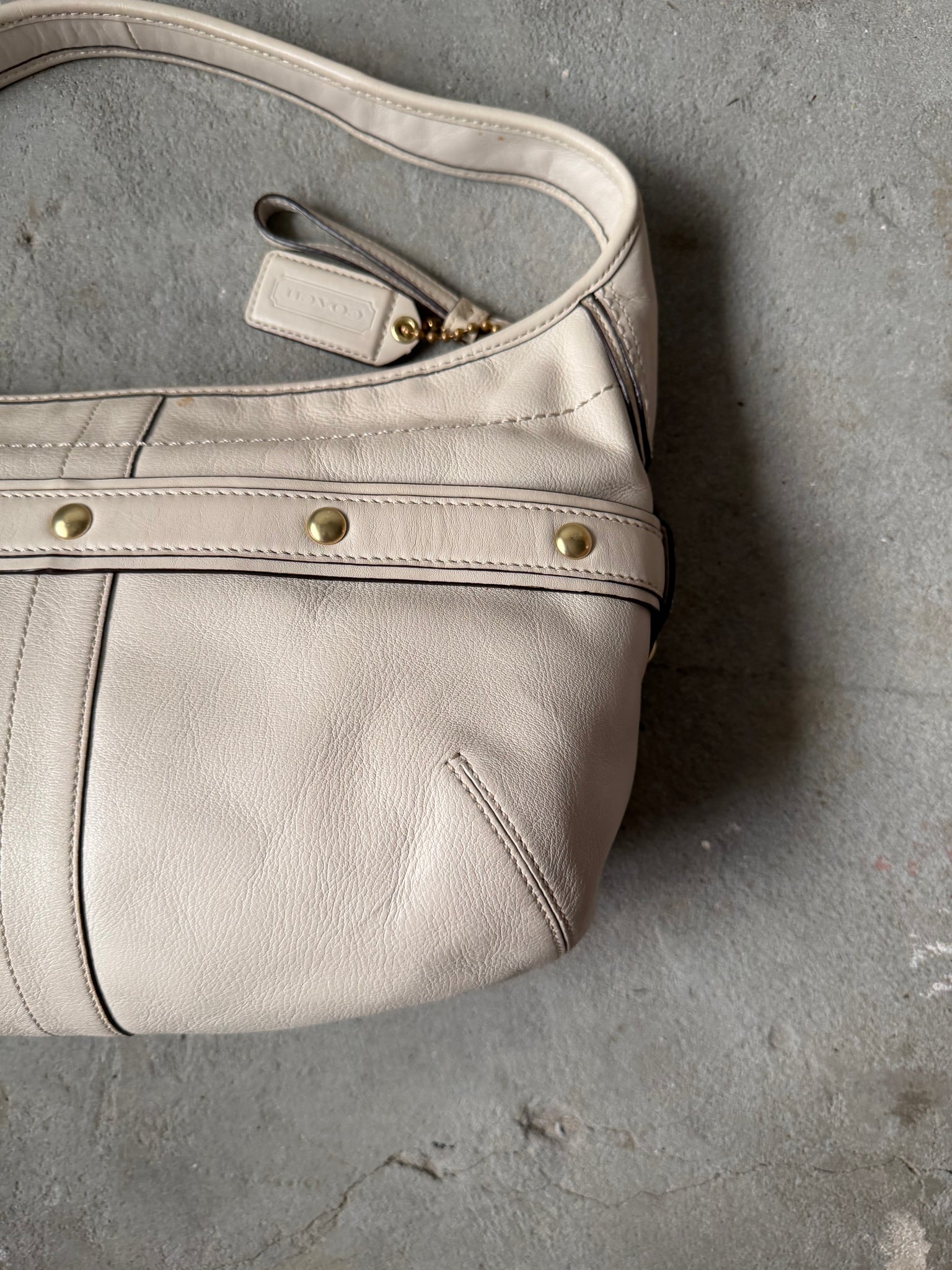 Coach HorseBit Ergo Leather Shoulder Bag White