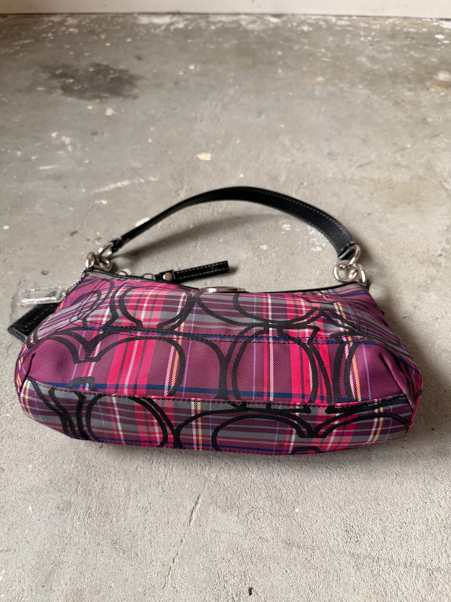 Coach Signature Poppy Tartan Shoulder Bag Multi