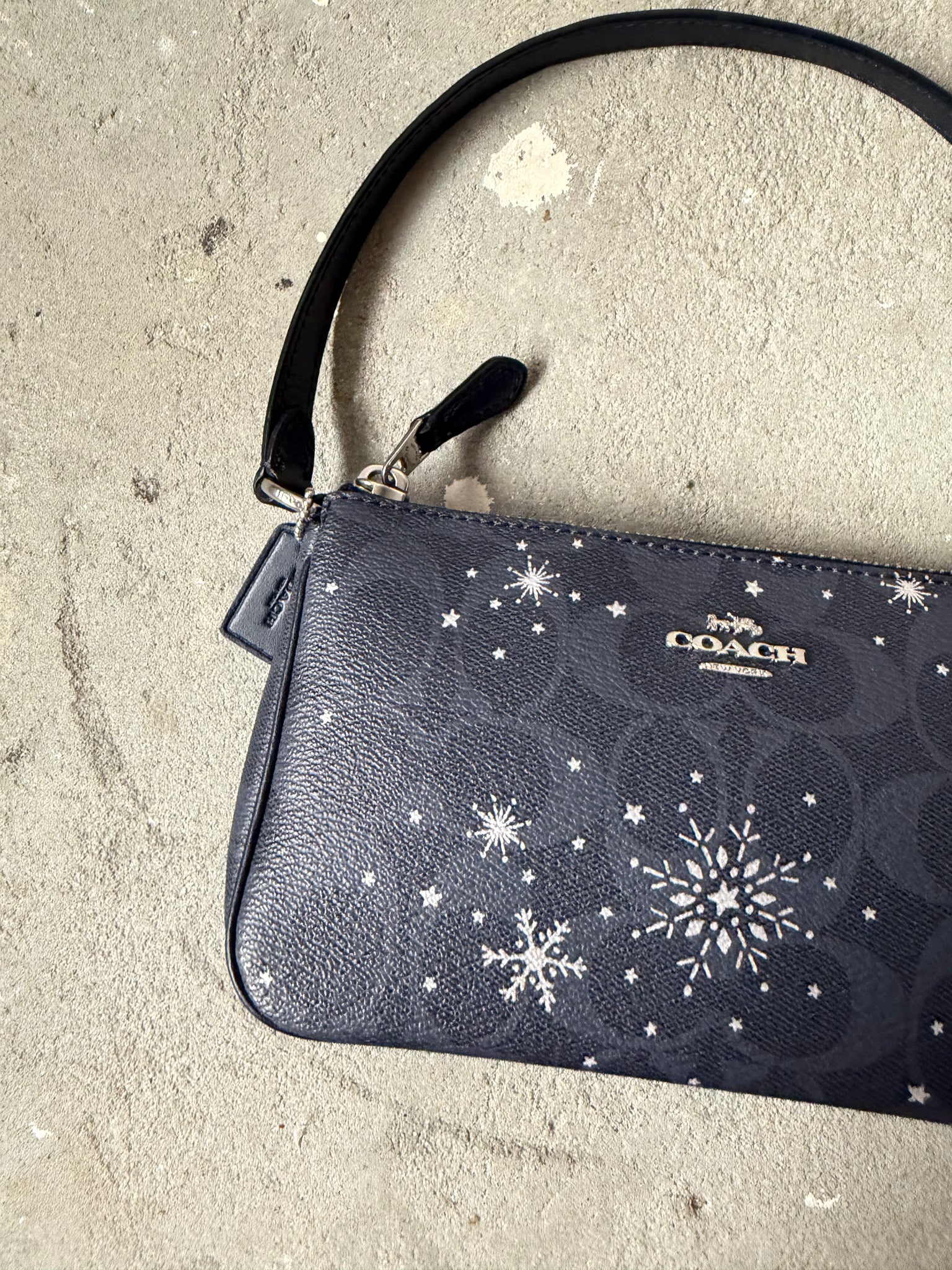 Coach Signature Nolita 19 Snowflake Shoulder Bag Black