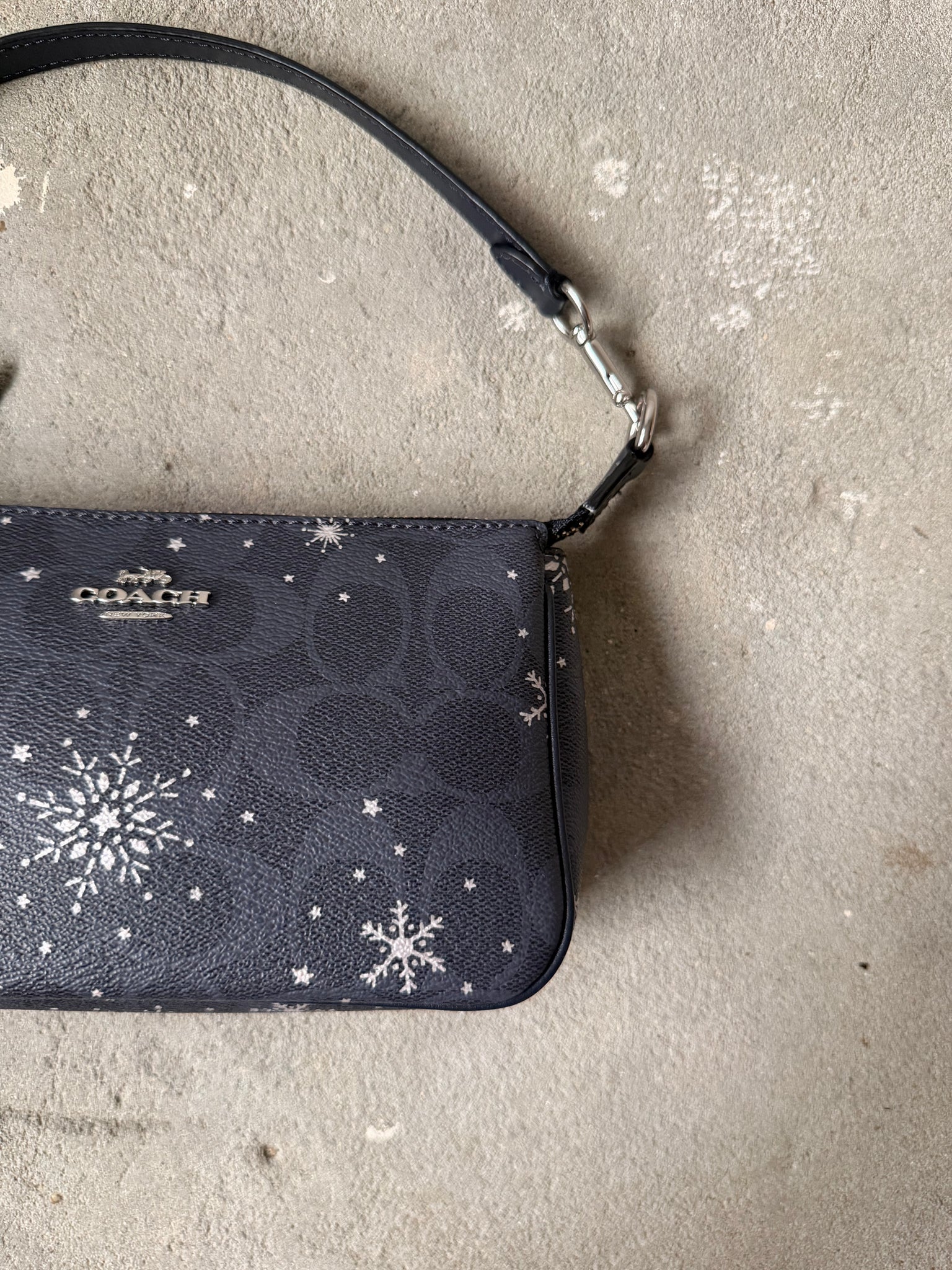 Coach Signature Nolita 19 Snowflake Shoulder Bag Black