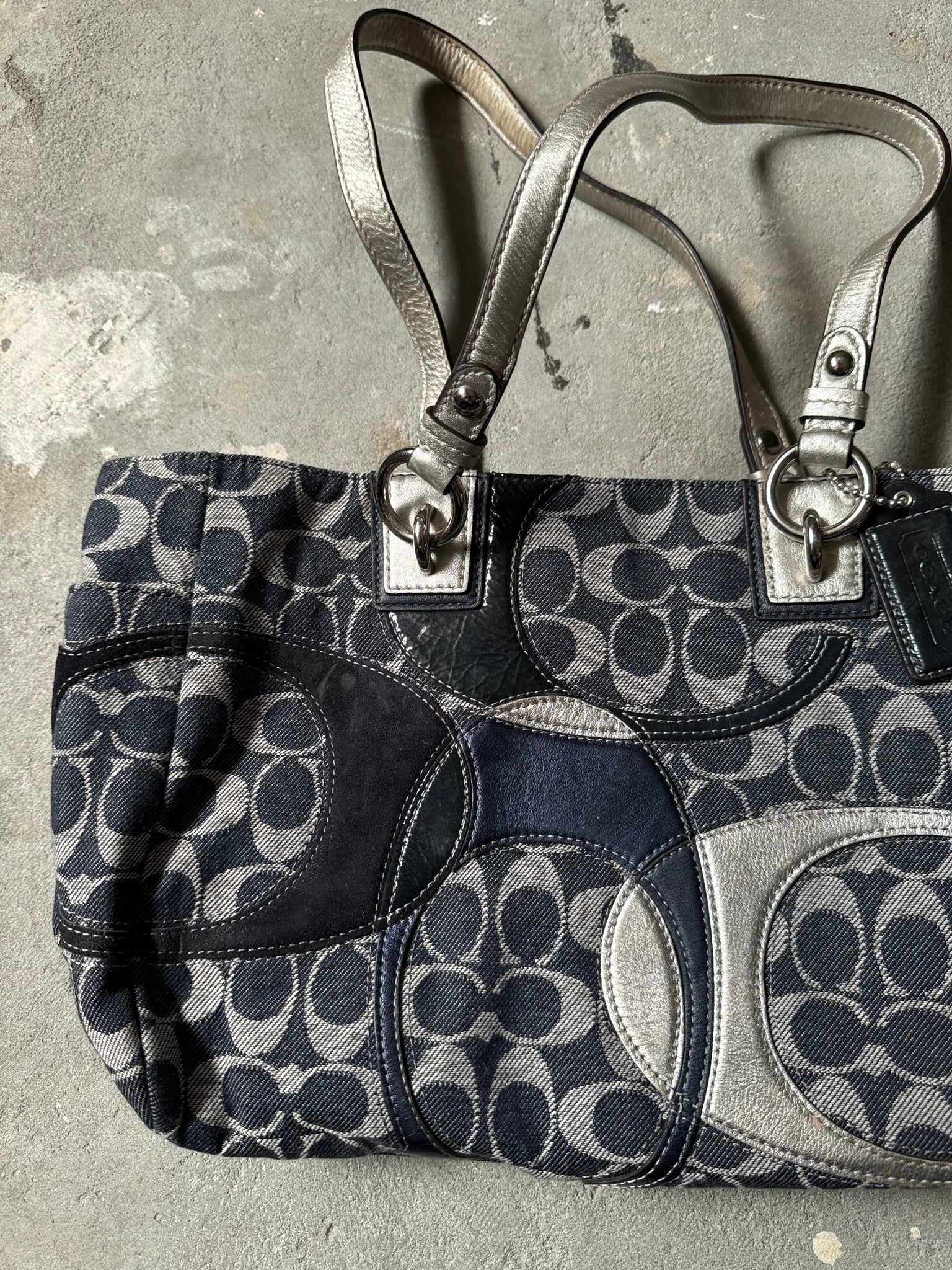Coach Denim Patchwork Shoulder Bag