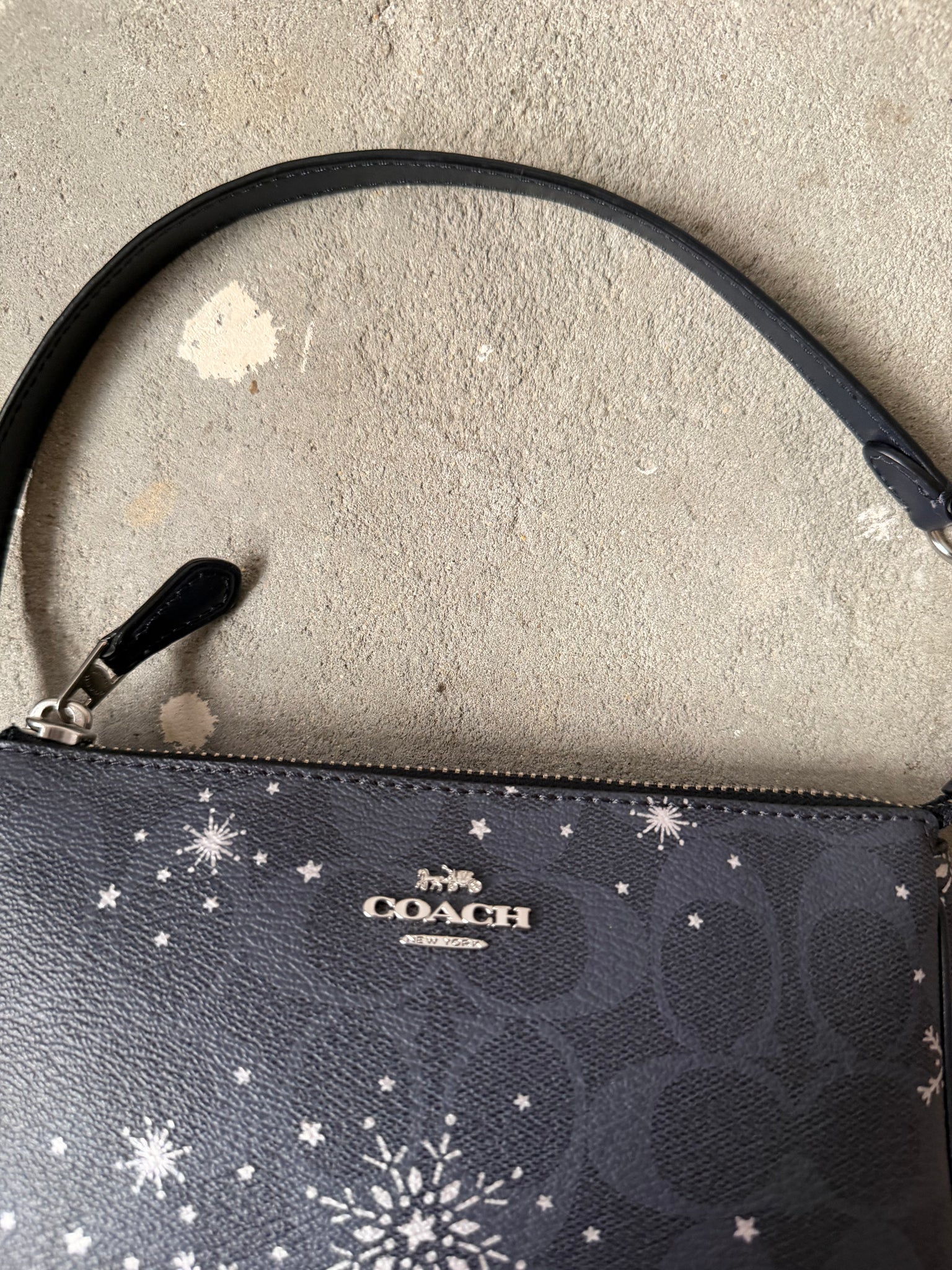 Coach Signature Nolita 19 Snowflake Shoulder Bag Black