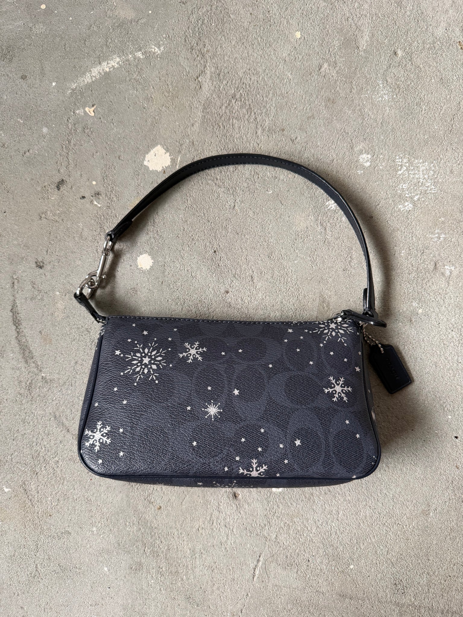 Coach Signature Nolita 19 Snowflake Shoulder Bag Black