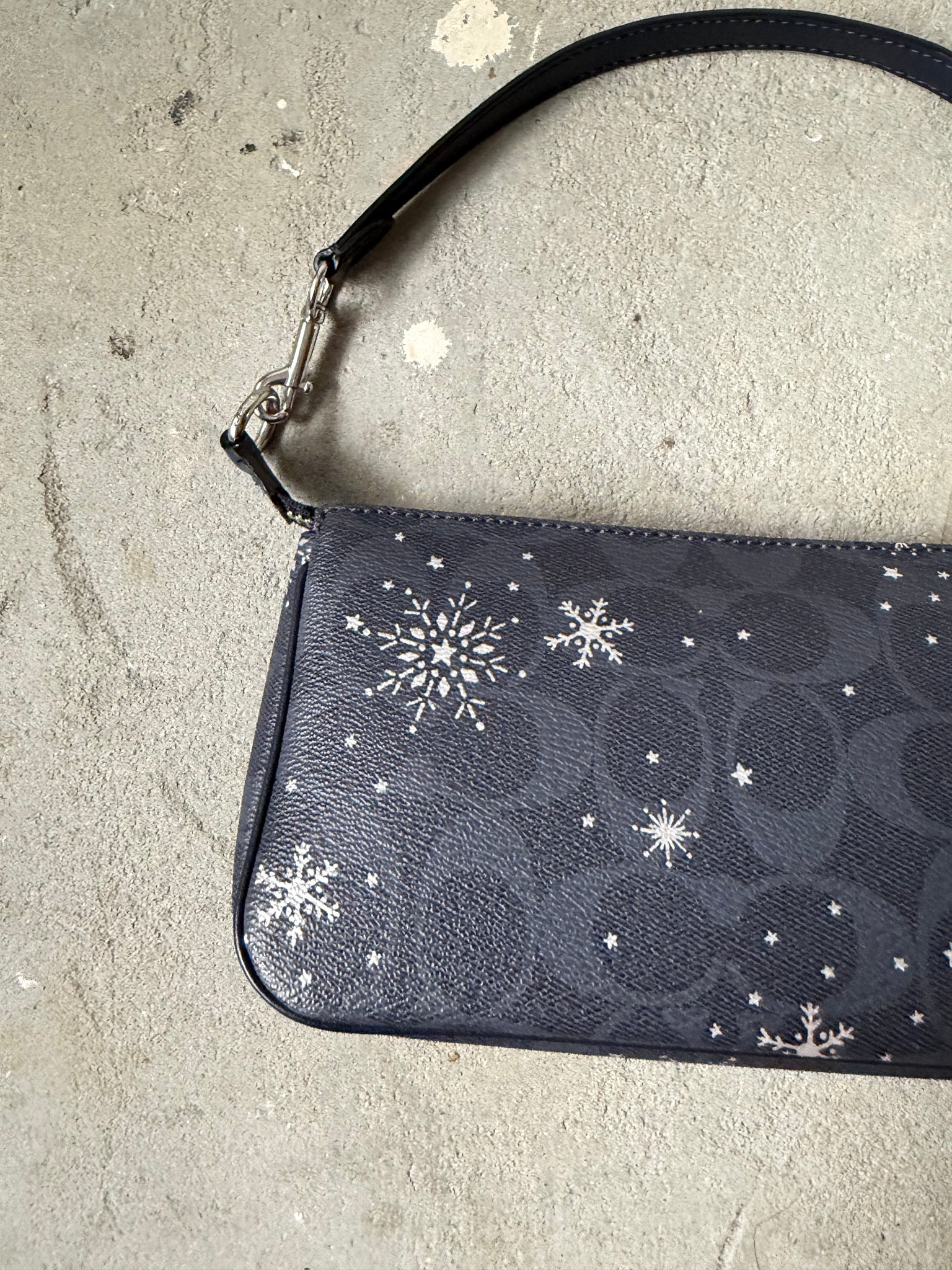 Coach Signature Nolita 19 Snowflake Shoulder Bag Black