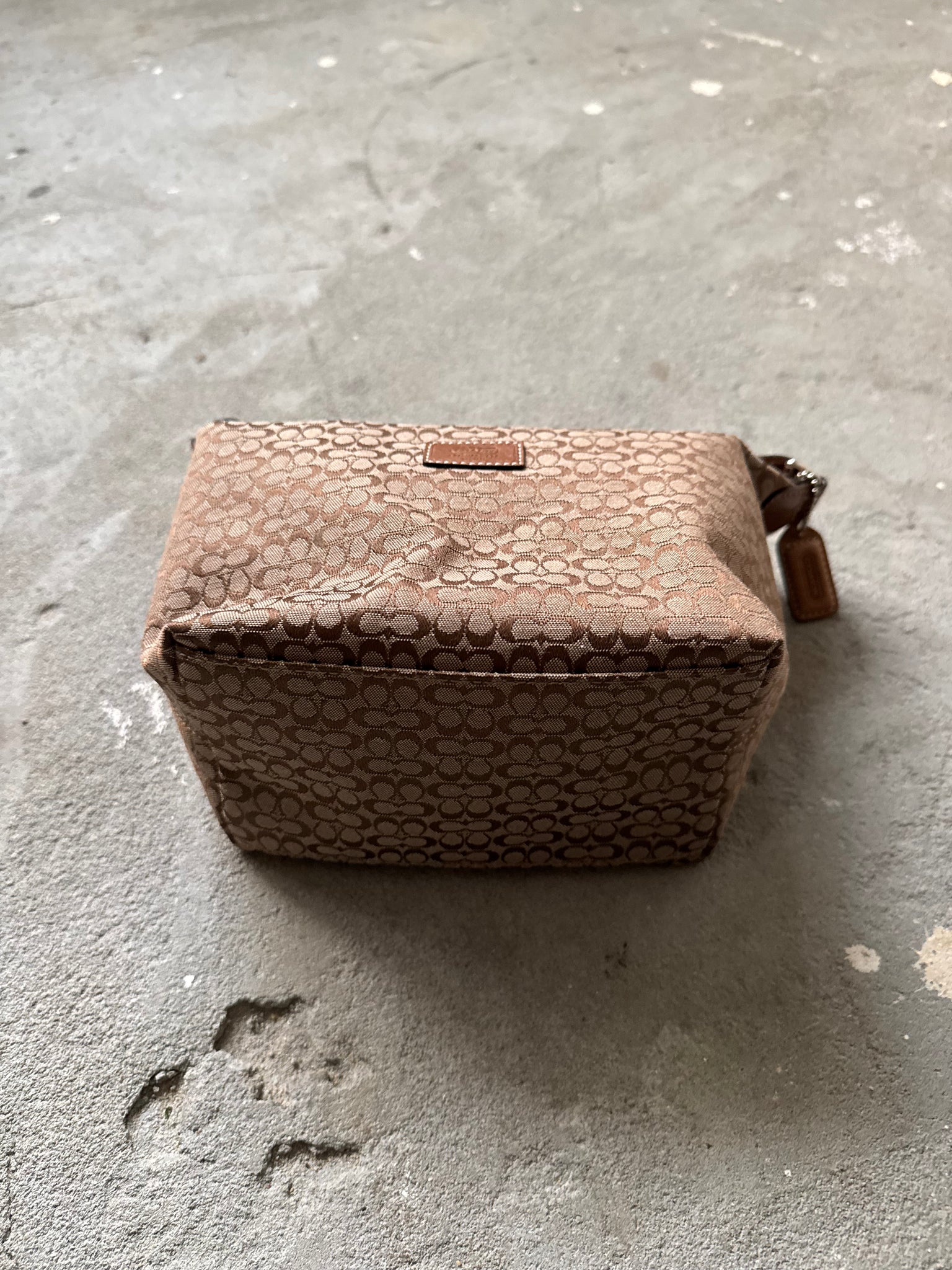 Coach Signature Mini Hobo Shoulder Bag Beige/Brown