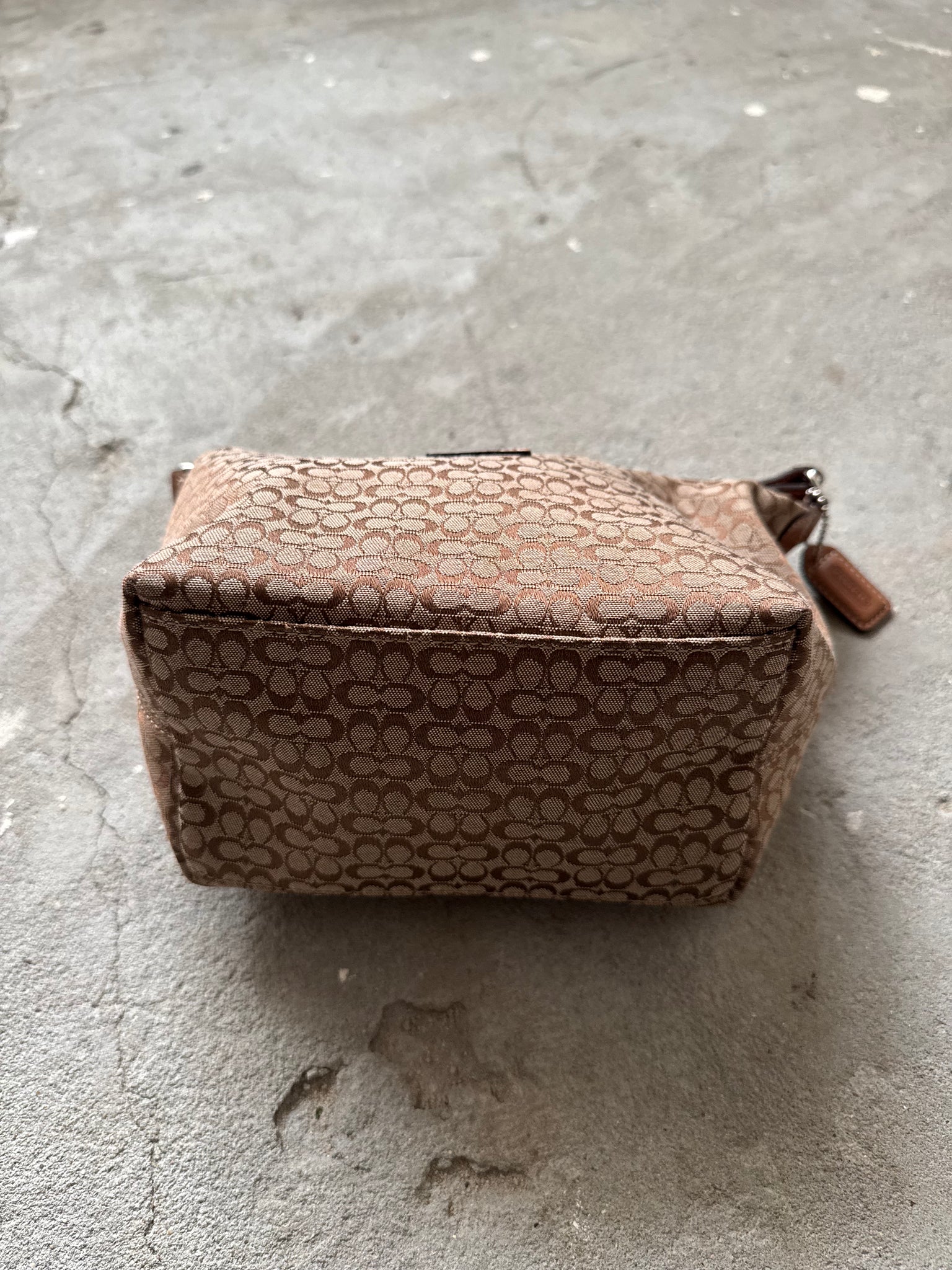 Coach Signature Mini Hobo Shoulder Bag Beige/Brown