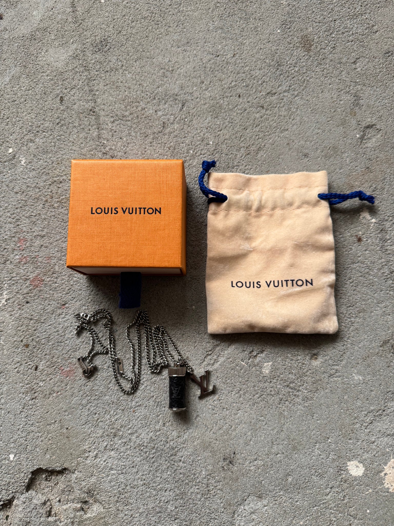 Louis Vuitton Monogram Eclipse Charms Necklace Black