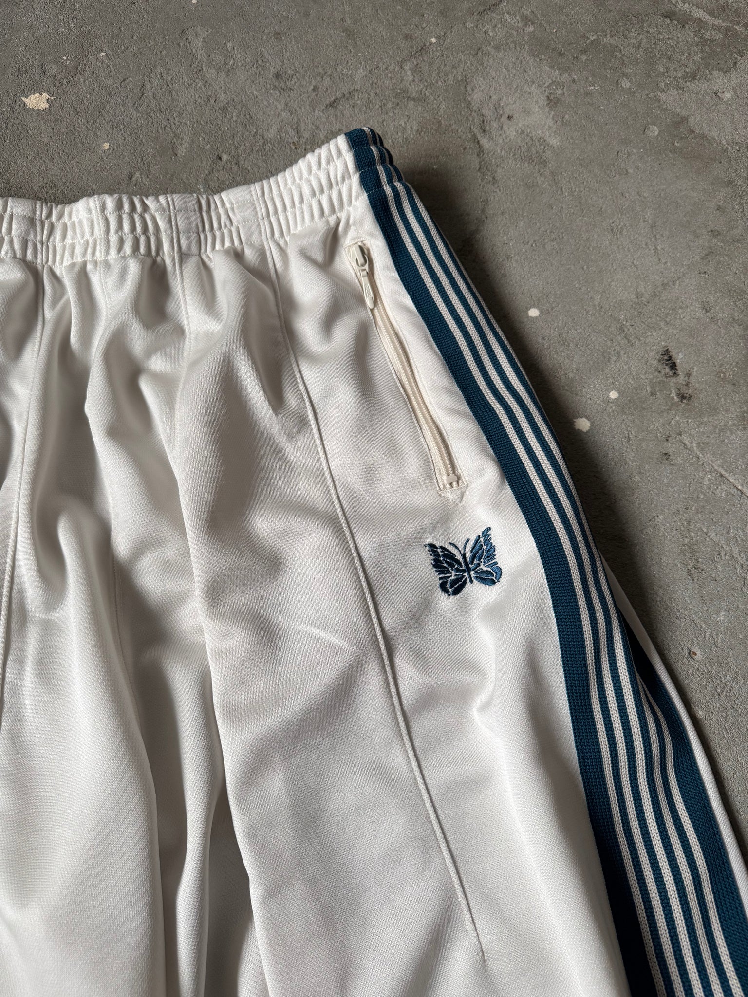 Needles HD Track Pants Poly Smooth White/Navy