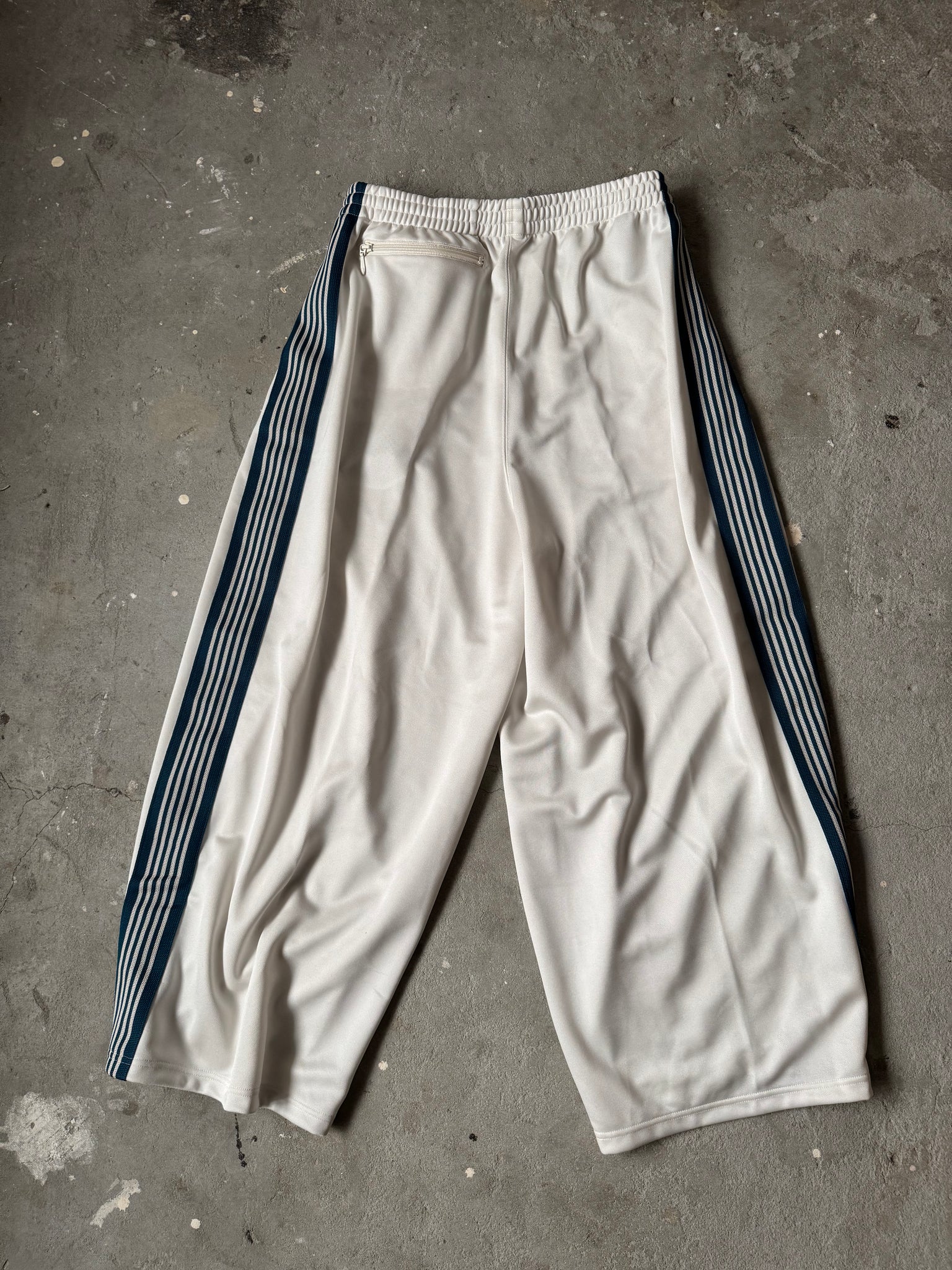 Needles HD Track Pants Poly Smooth White/Navy