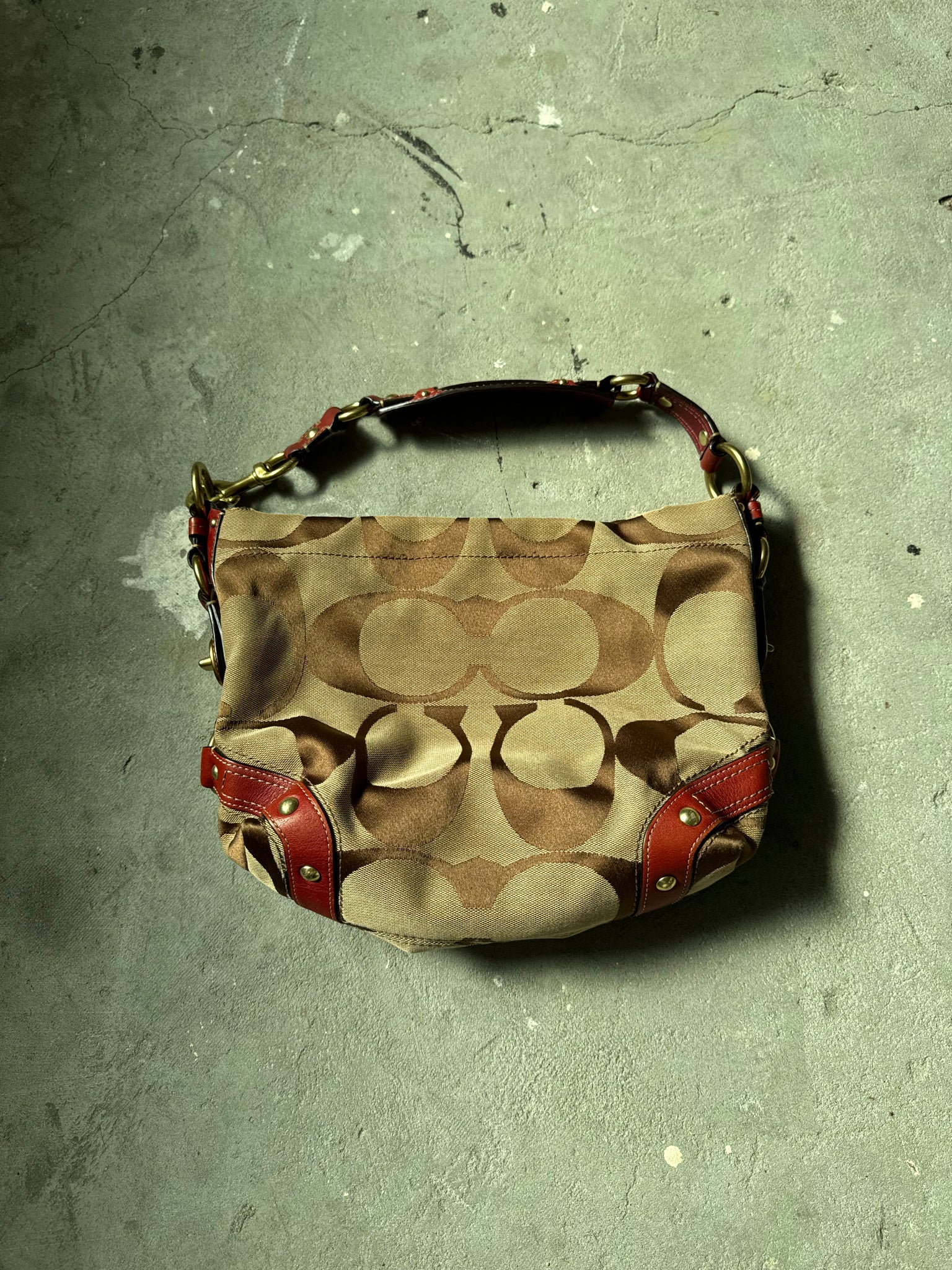 Coach Signature Carly ShoulderBag Beige/Red