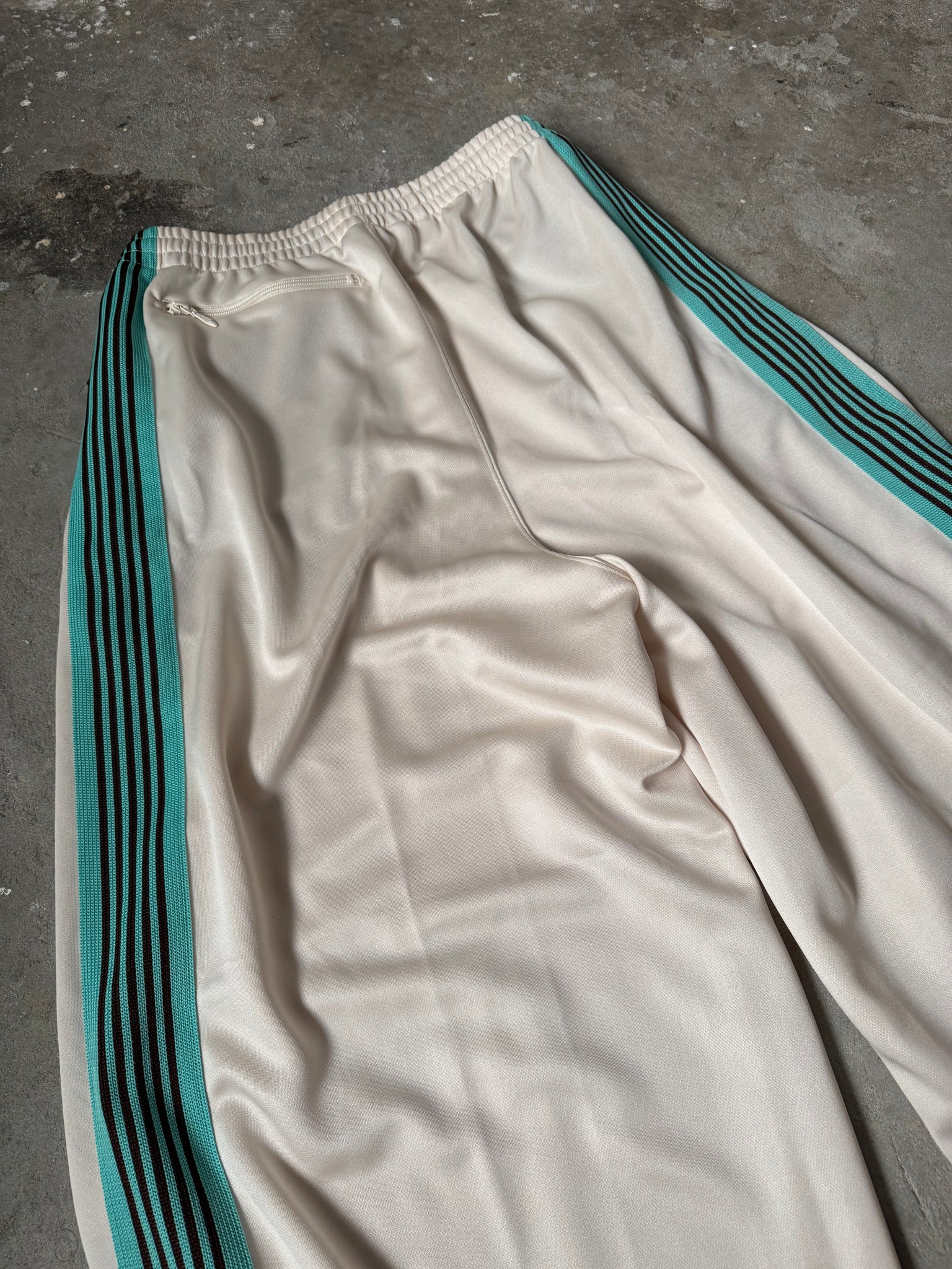 Needles HD Track Pants Poly Smooth Cream/Tiffany