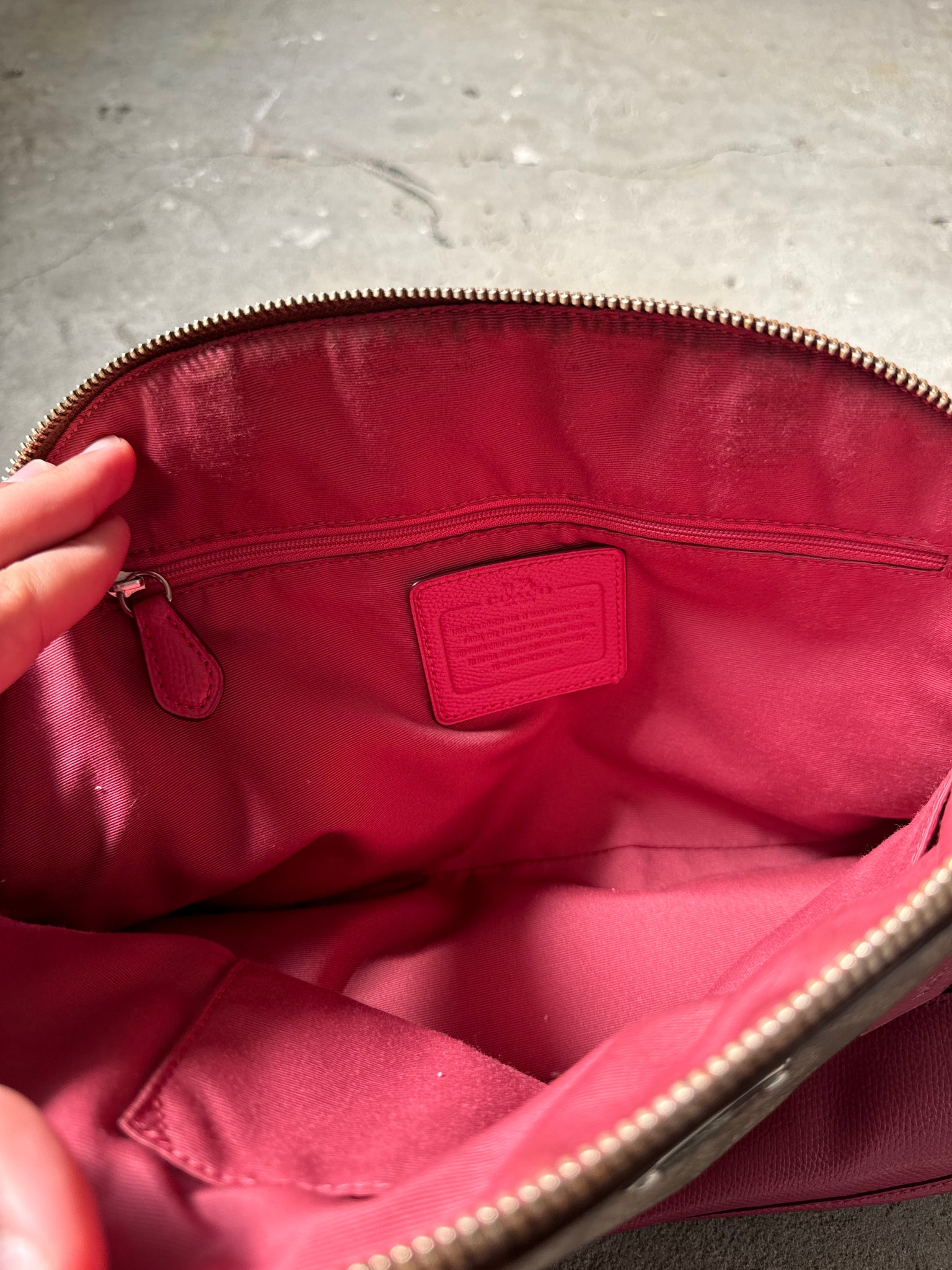Coach 2Way Sierra Leather Handbag Beige/Pink