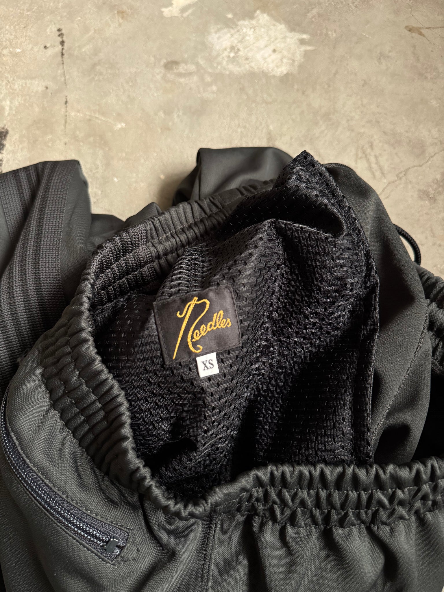 Needles HD Track Pants Poly Smooth Grey/Black