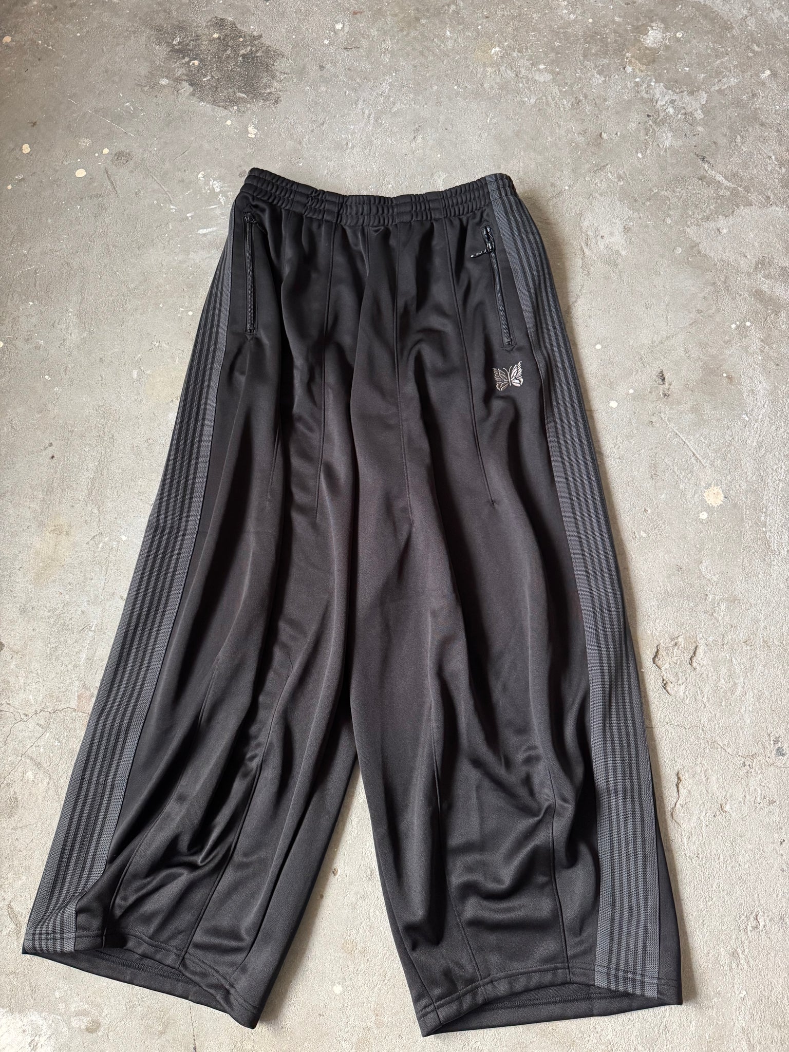 Needles HD Track Pants Poly Smooth Black/Grey