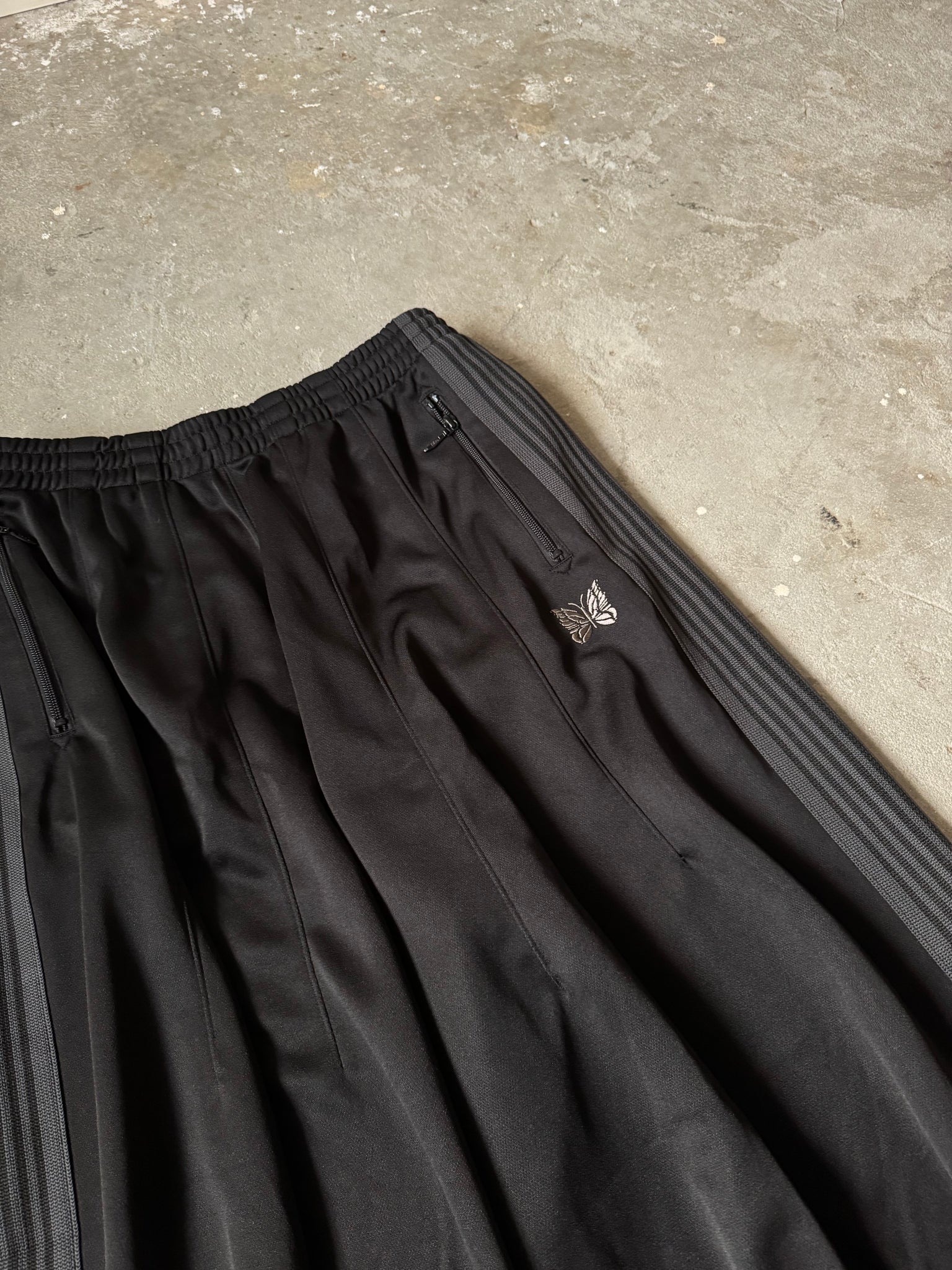 Needles HD Track Pants Poly Smooth Black/Grey
