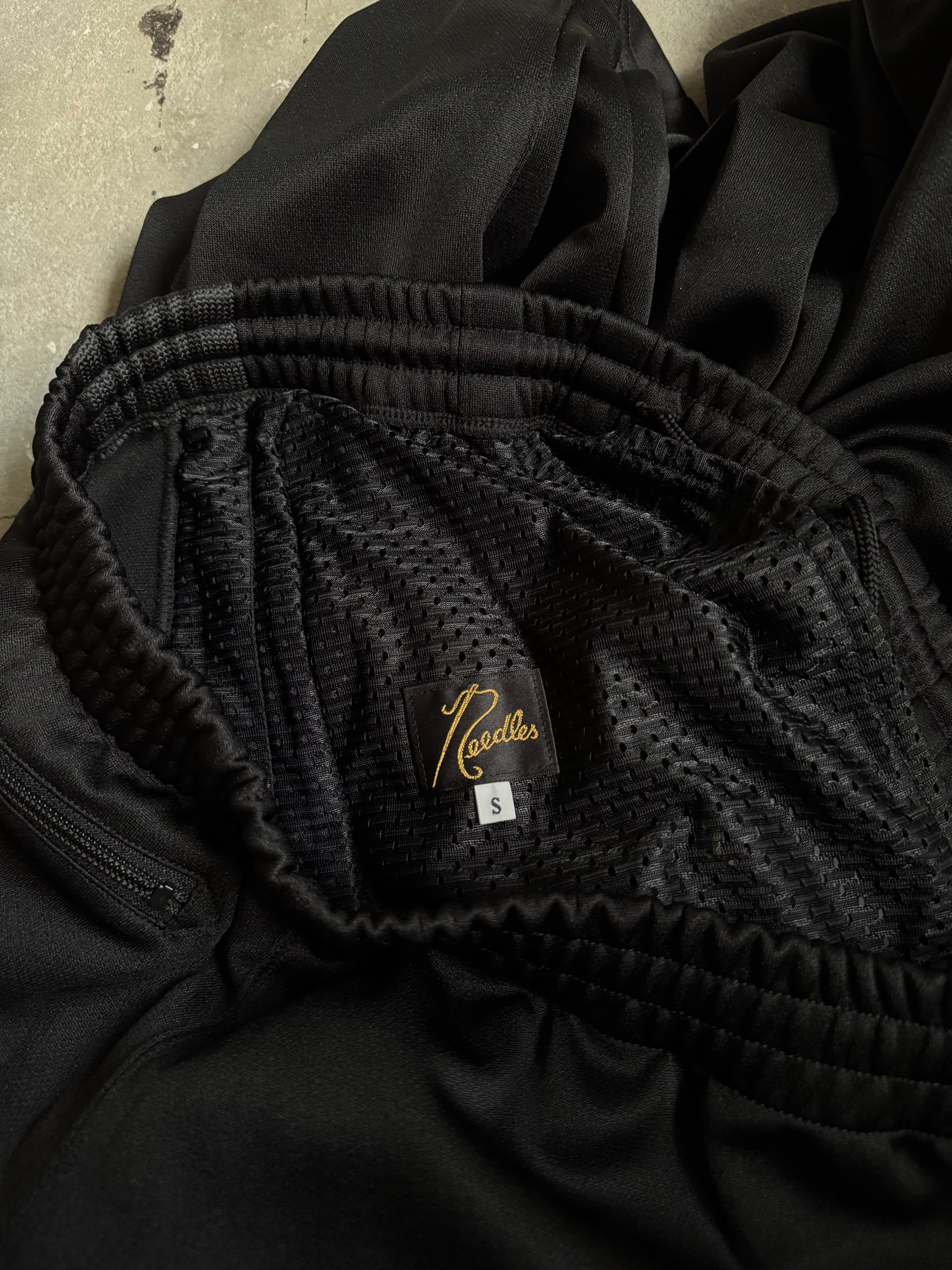 Needles HD Track Pants Poly Smooth Black/Grey