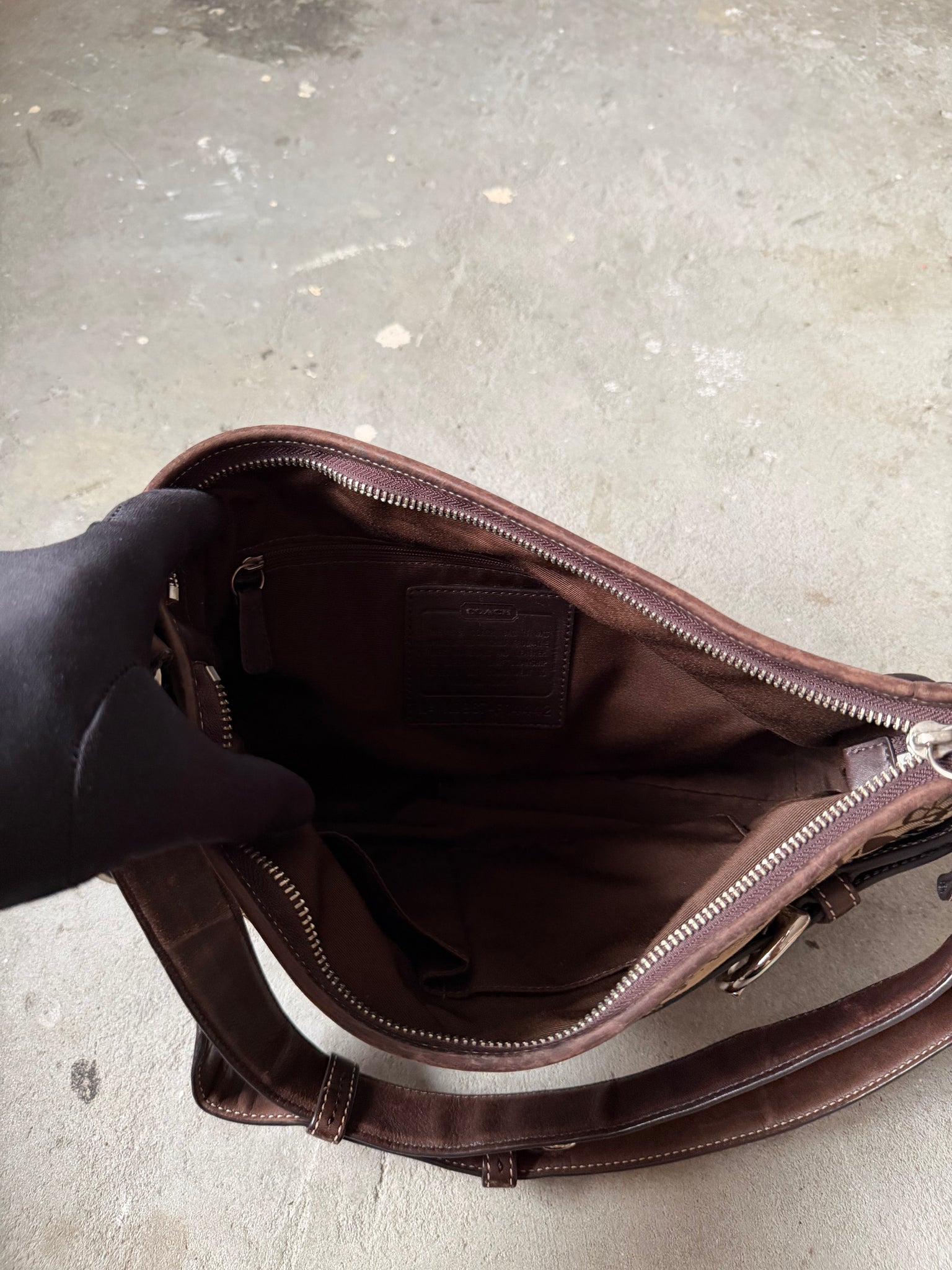 Coach 2Way Horse Carriage Sufflette Shoulder Bag Brown