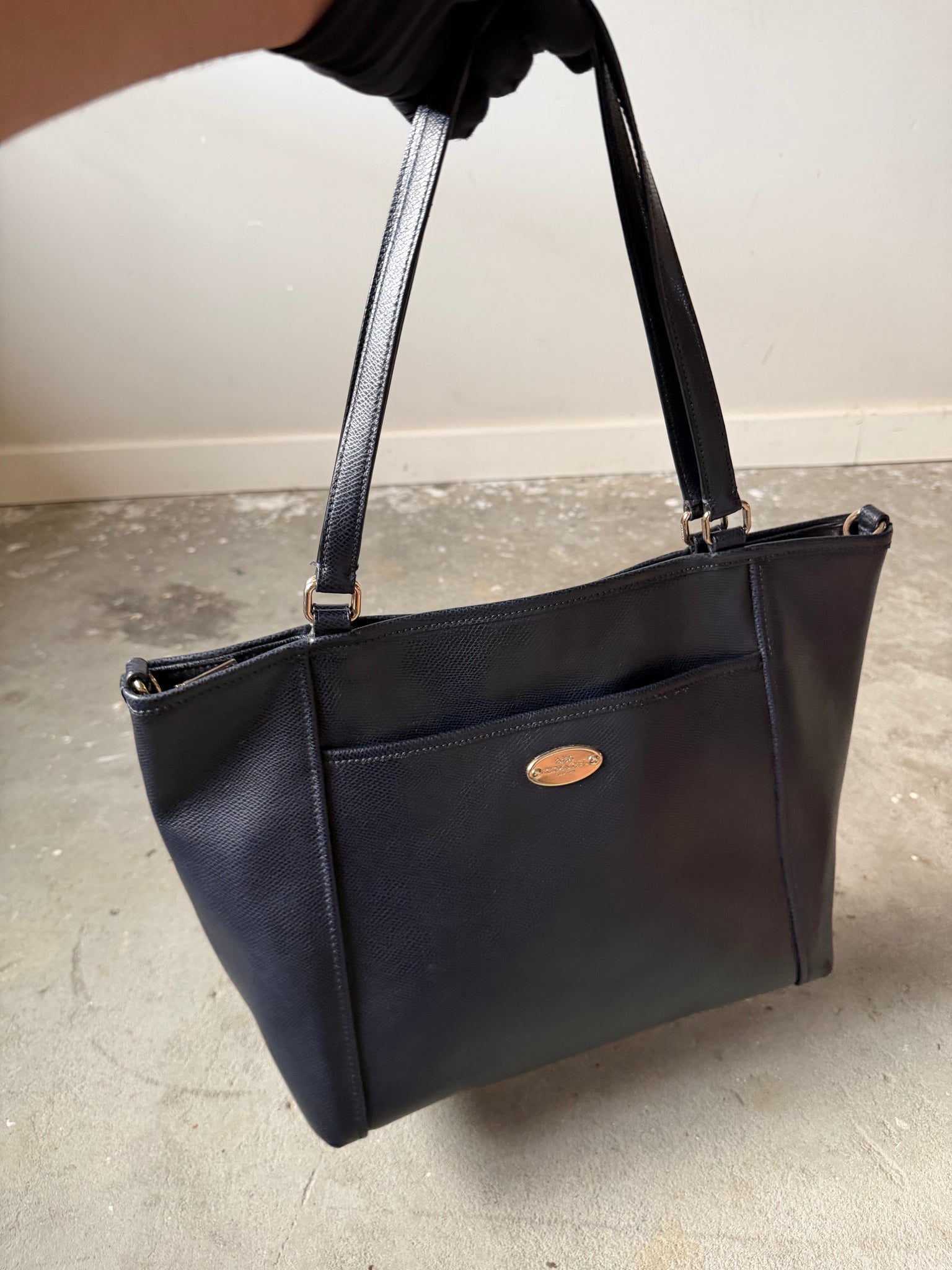 Coach Pocket Hand Bag Navy