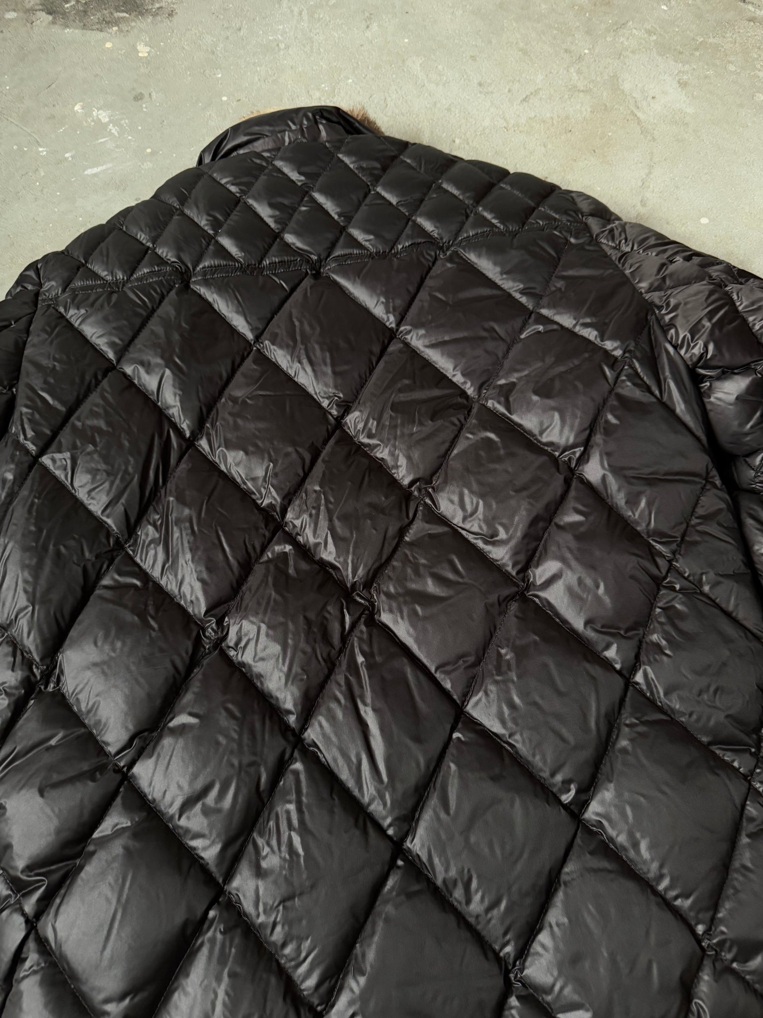 Moncler Down Reversible Rabbit Fur Jacket Brown