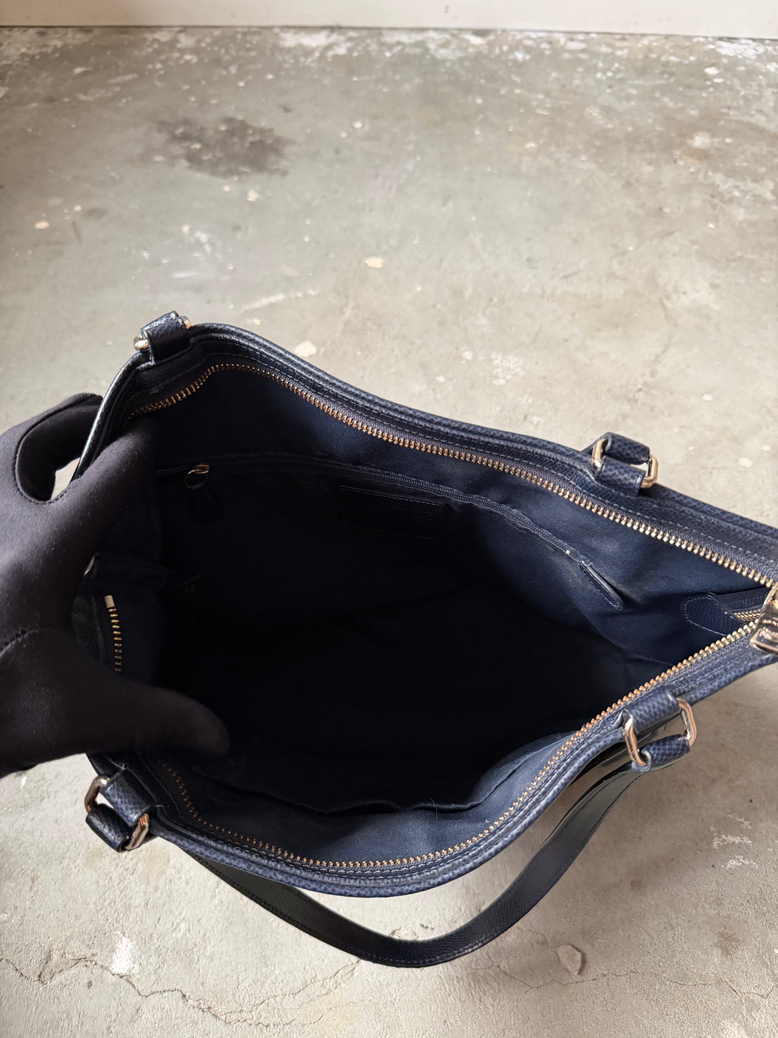 Coach Pocket Hand Bag Navy