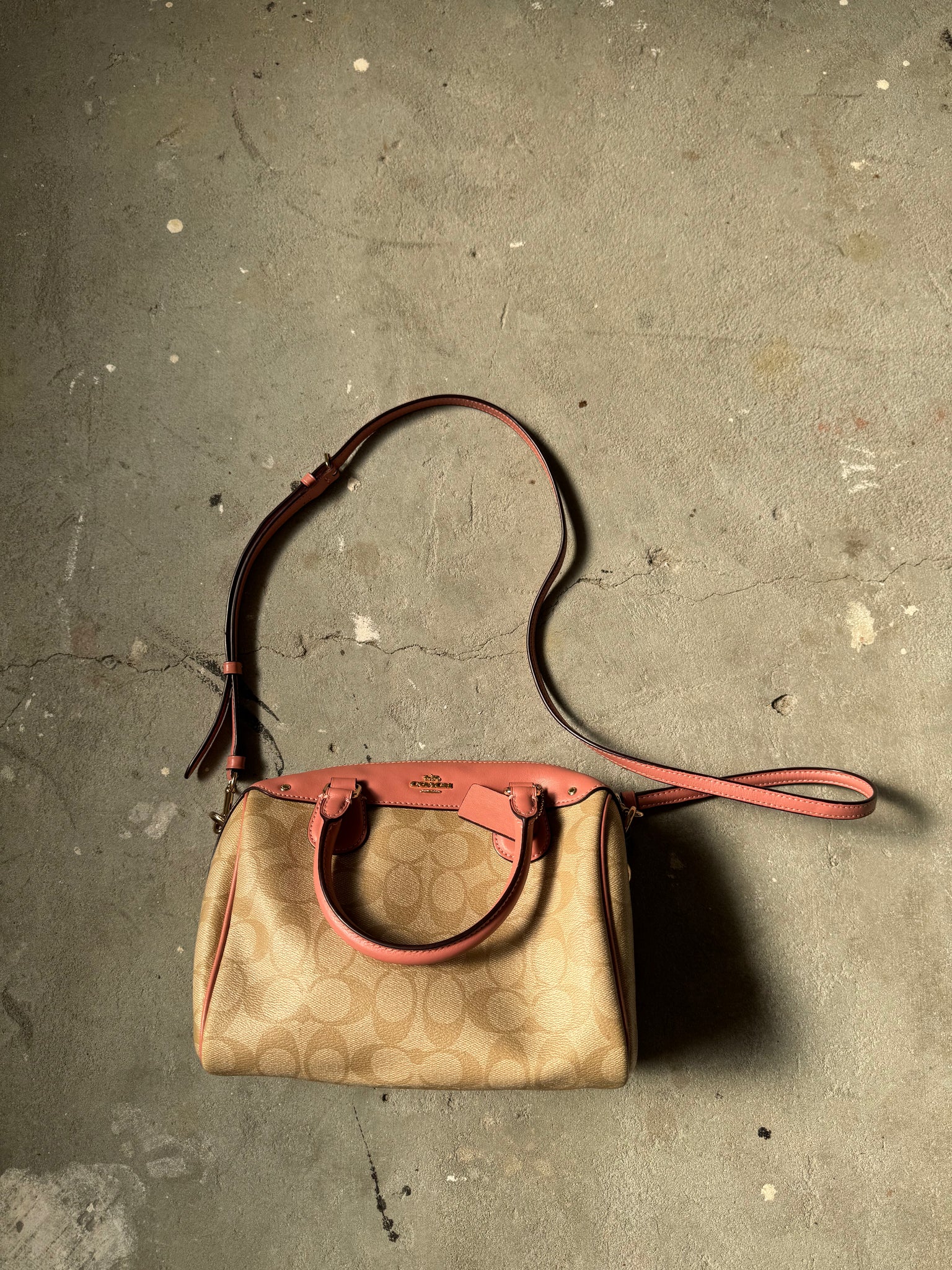 Coach 2Way Speedy Beige/Pink