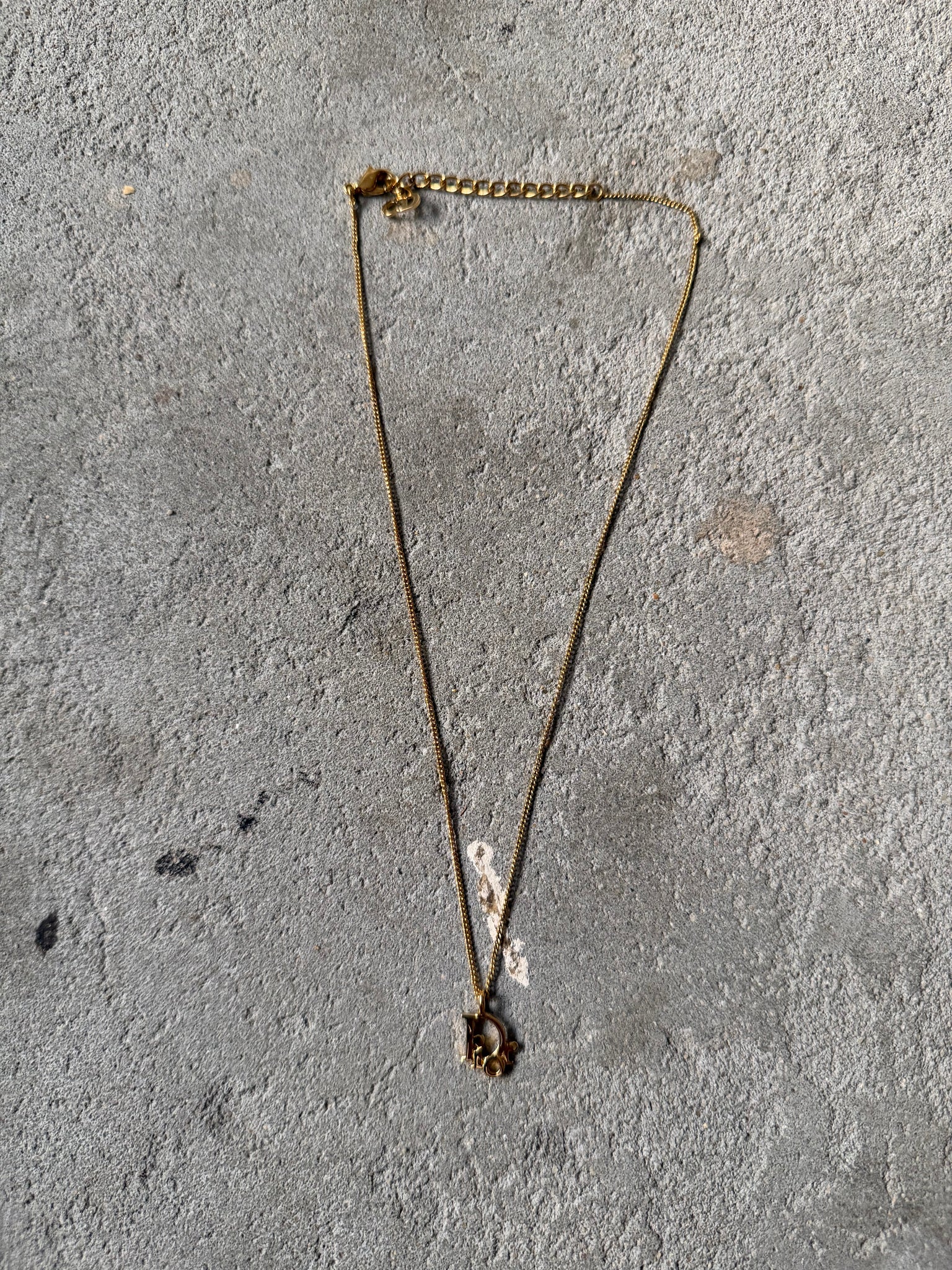 Dior Logo Necklace Gold