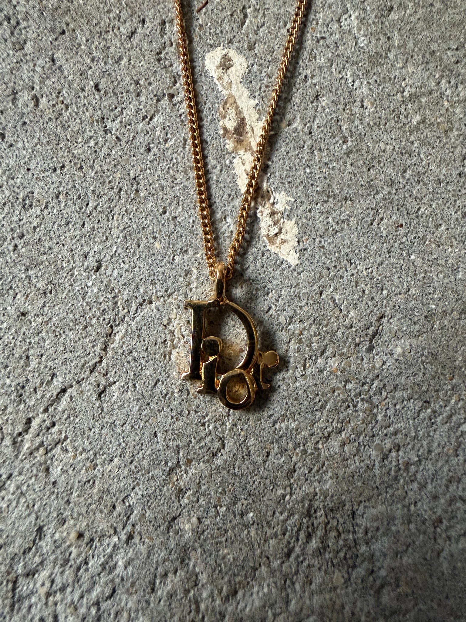 Dior Logo Necklace Gold