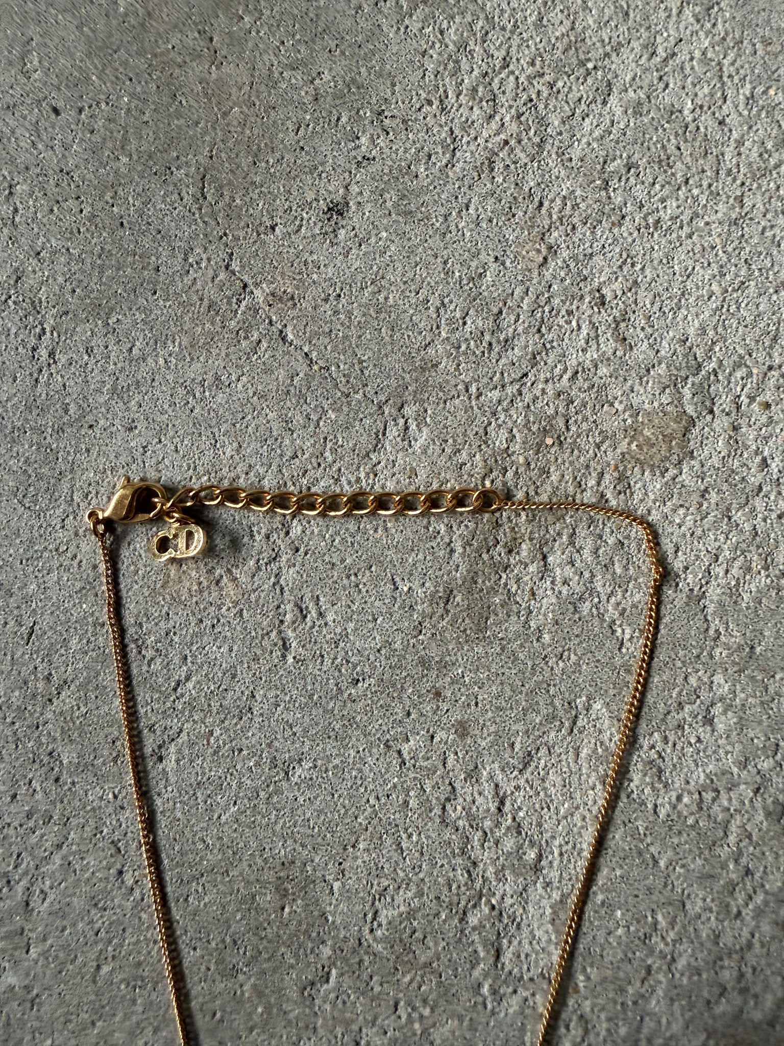Dior Logo Necklace Gold