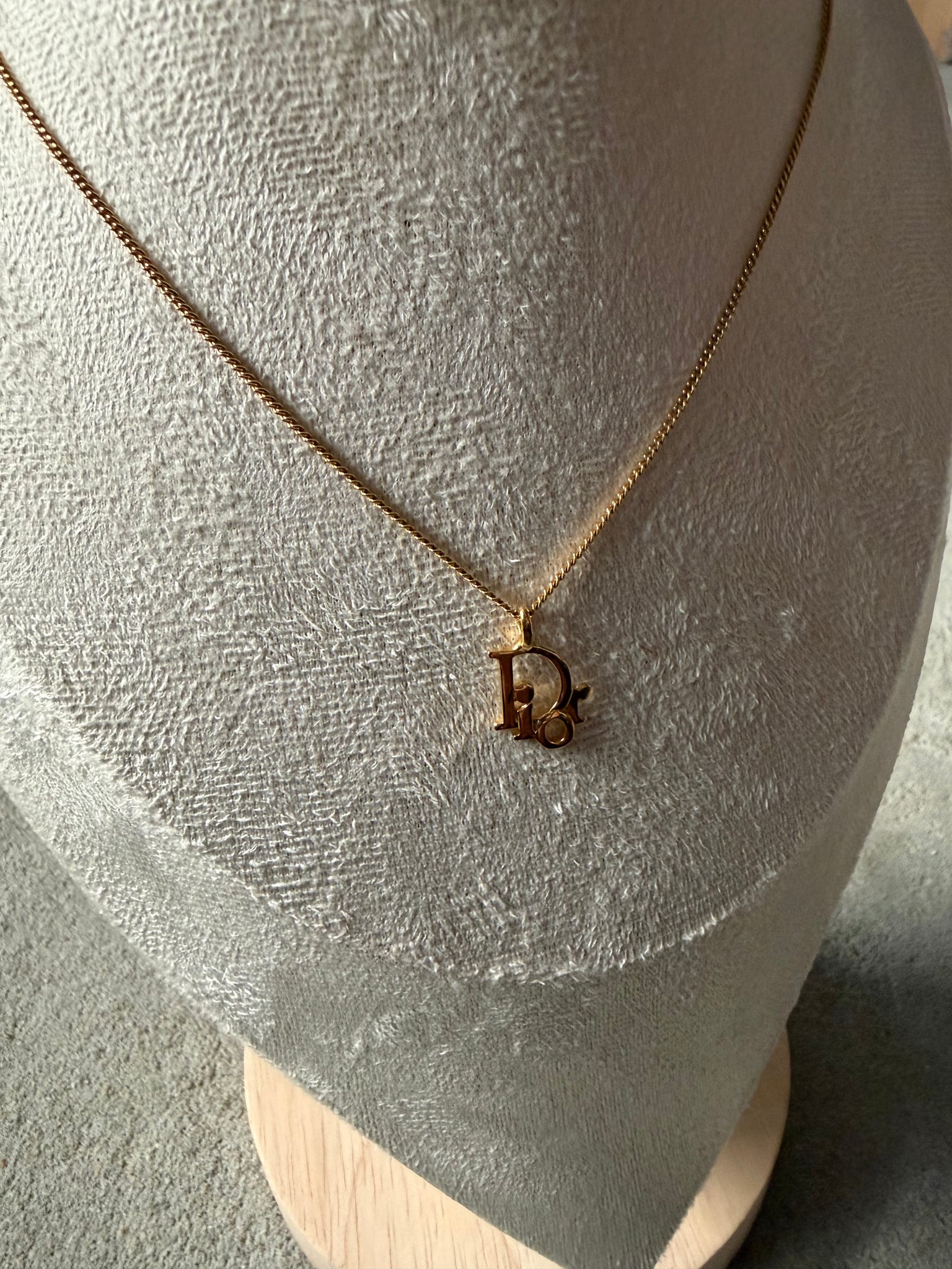 Dior Logo Necklace Gold