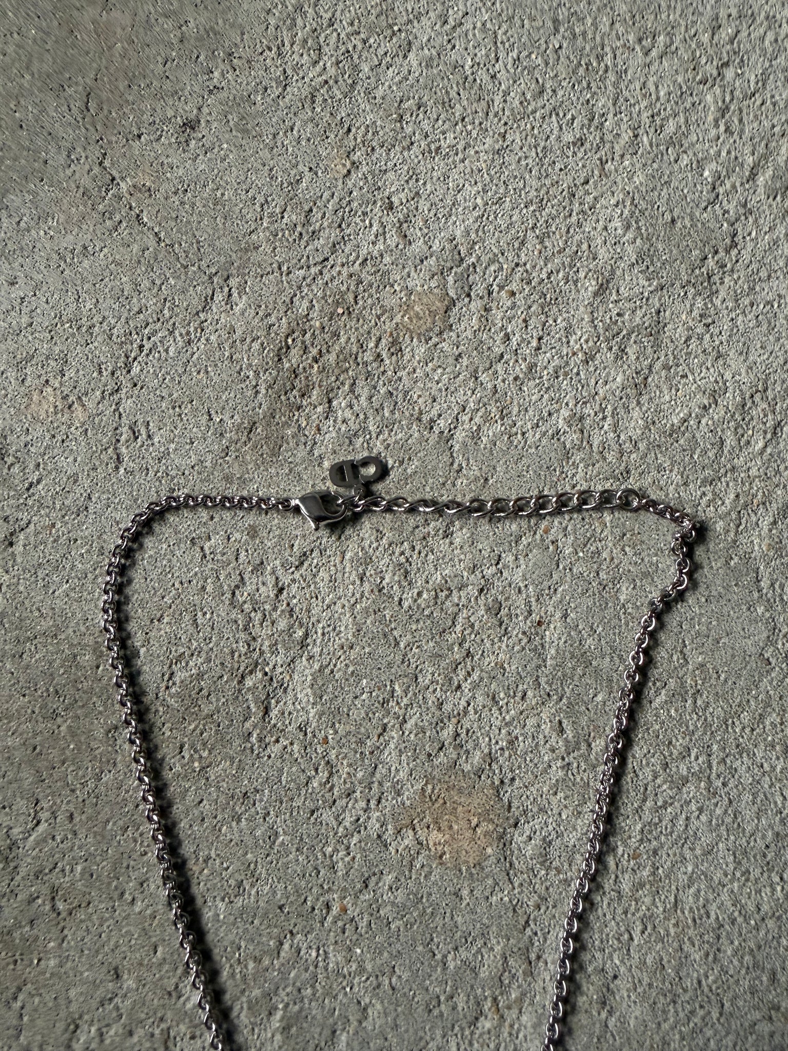 Dior Letter Logo Necklace Silver