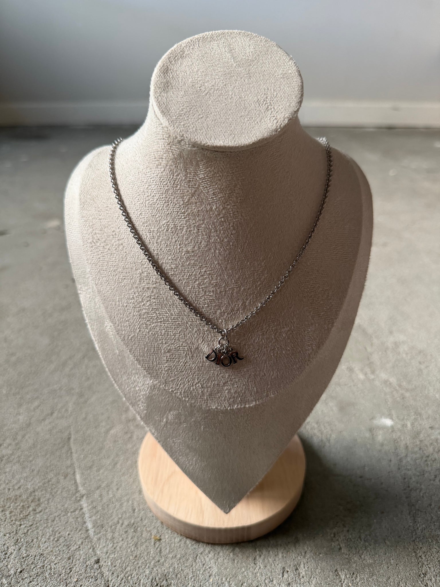 Dior Letter Logo Necklace Silver