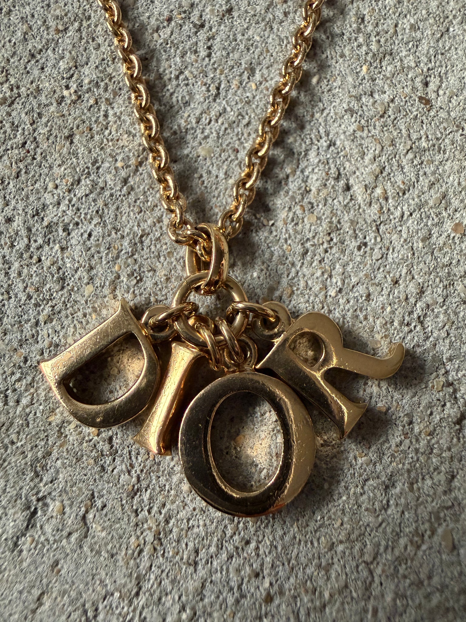 Dior Letter Logo Necklace Gold