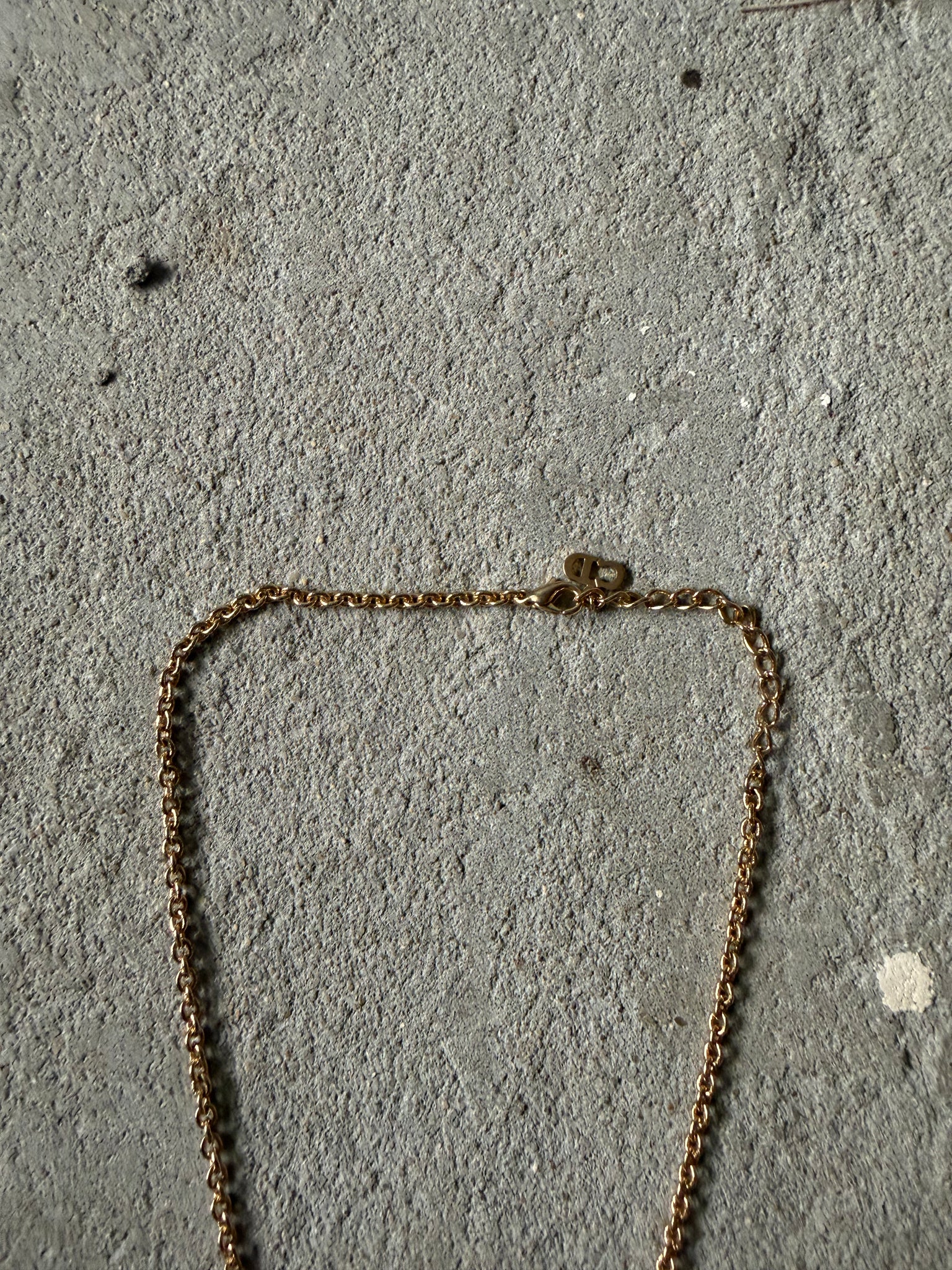 Dior Letter Logo Necklace Gold