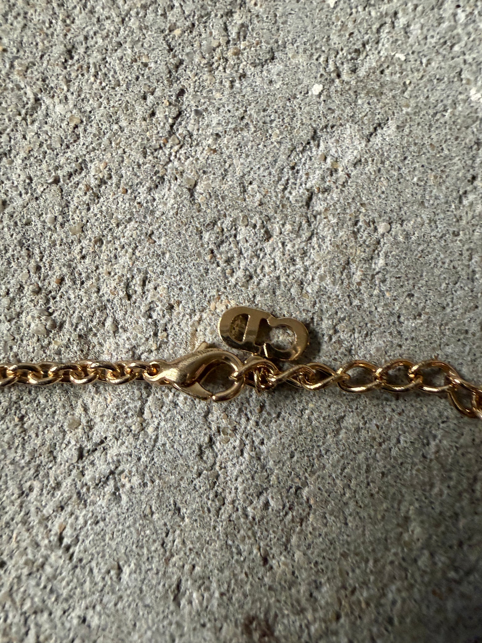 Dior Letter Logo Necklace Gold