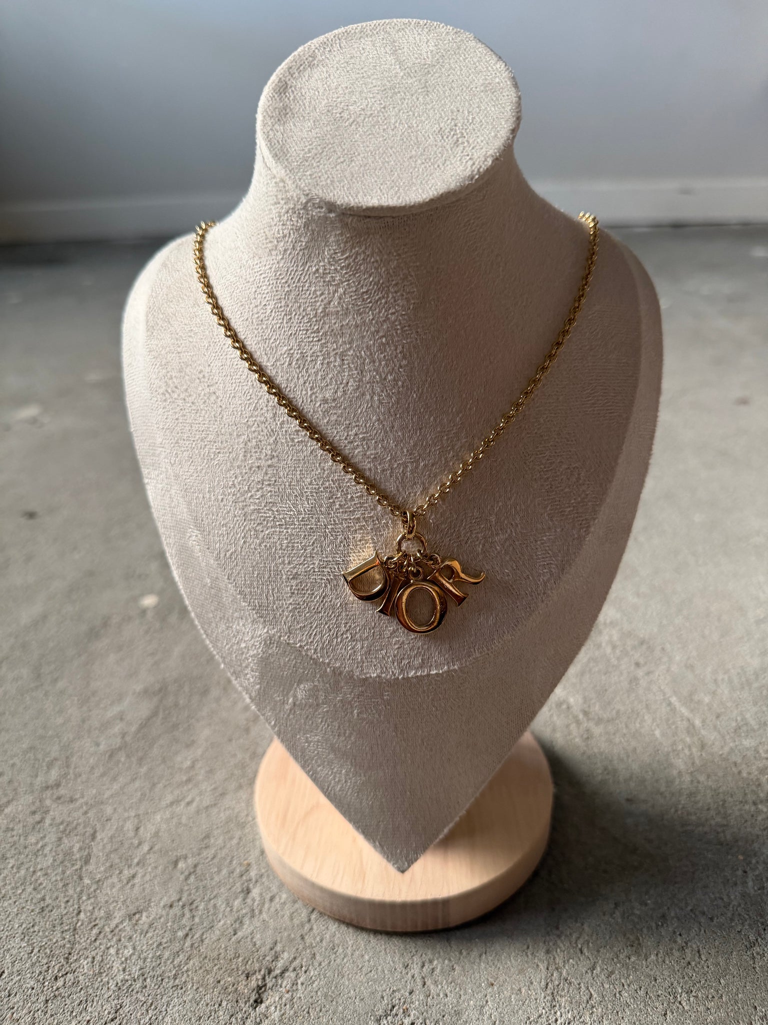 Dior Letter Logo Necklace Gold