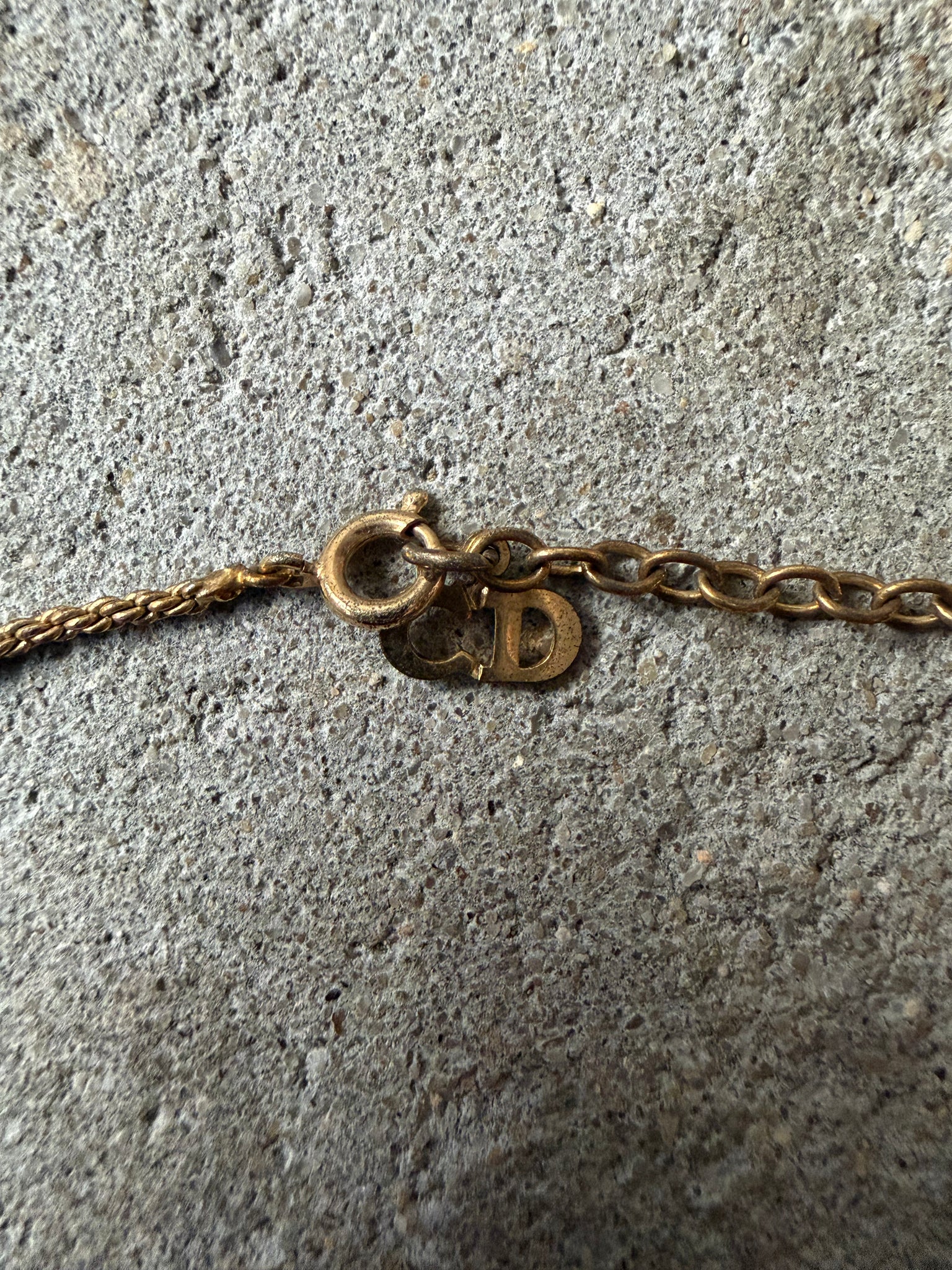 Dior CD Wreath Necklace Gold