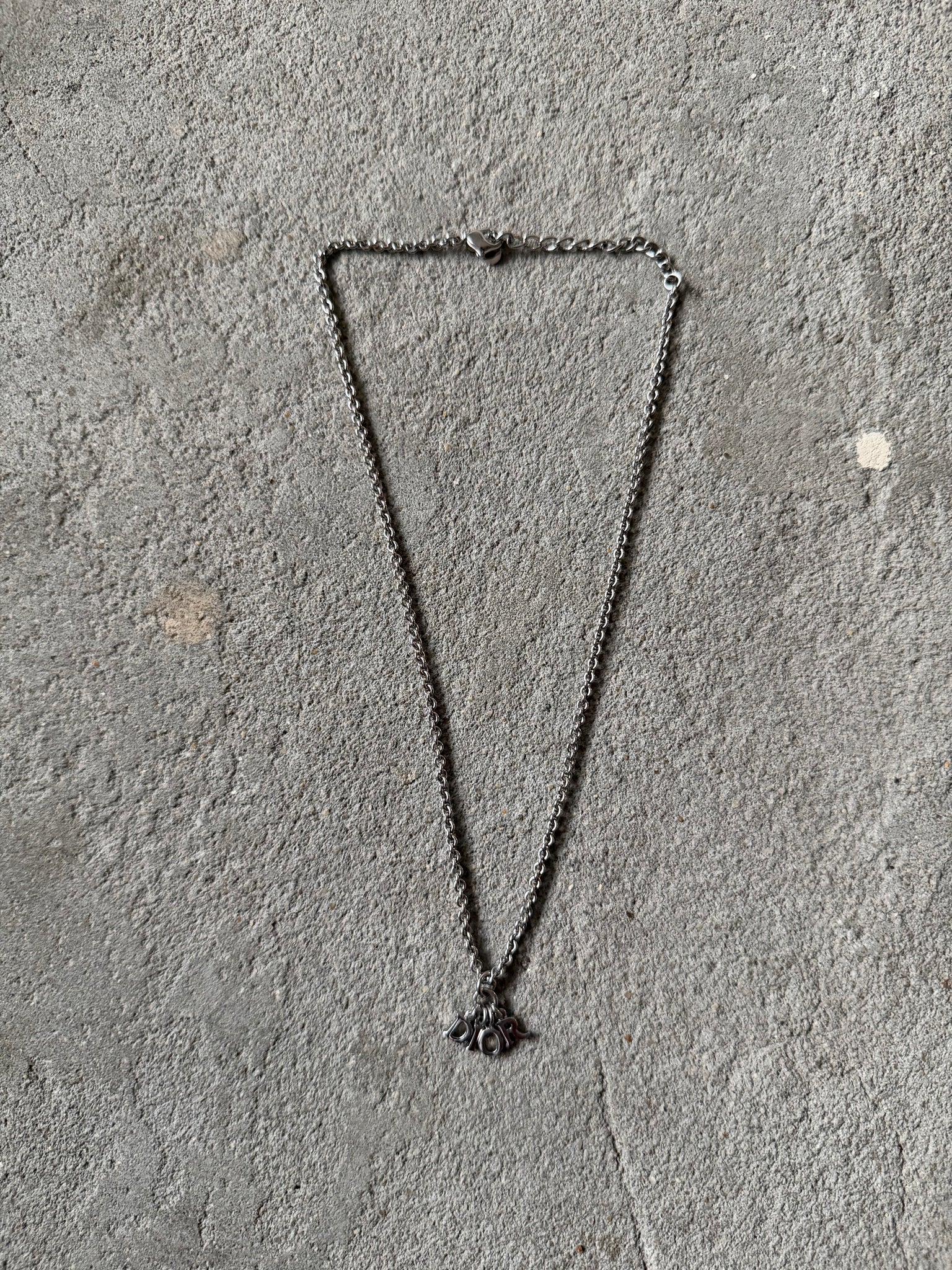 Dior Letter Logo Necklace Silver