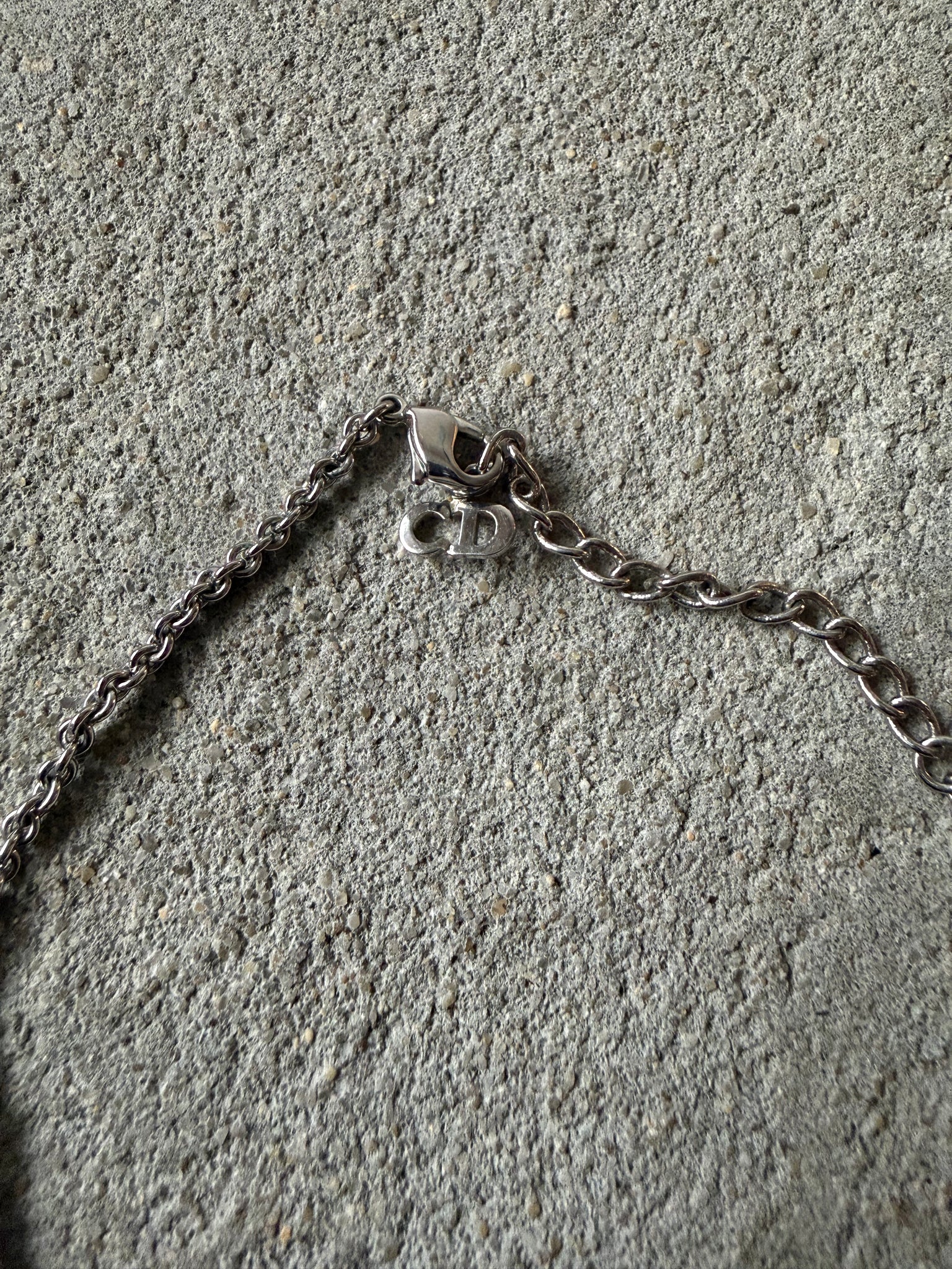 Dior Letter Logo Necklace Silver