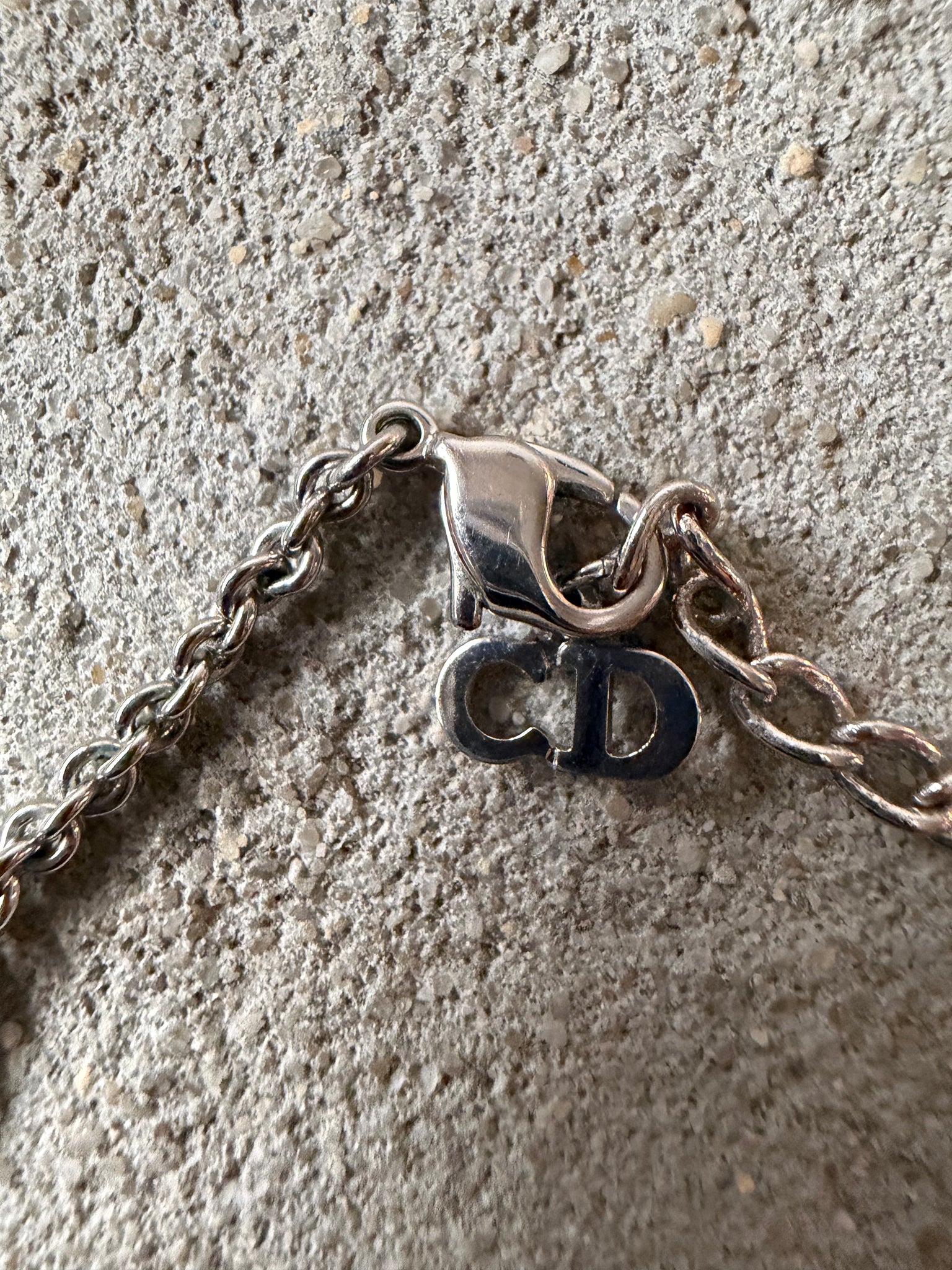 Dior Letter Logo Necklace Silver
