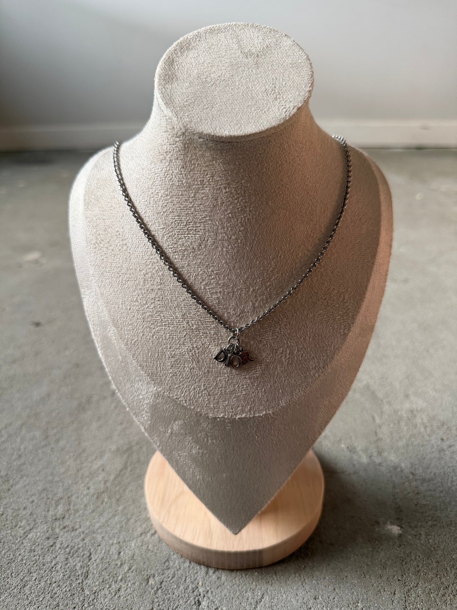 Dior Letter Logo Necklace Silver